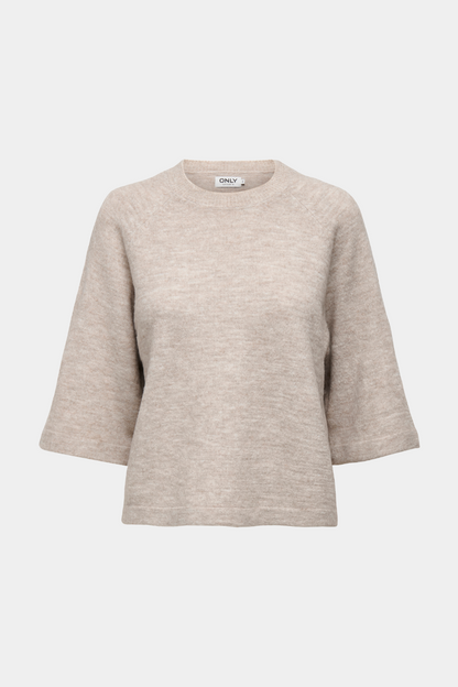 strik, knit, pullover, blød, varm, korte ærmer, rundhals, Fin, smuk, elegant, klassisk, staple, feminin, pæn, rå, cool, sej, unik, musthave, hverdag, fest, kvinde, dame, woman
