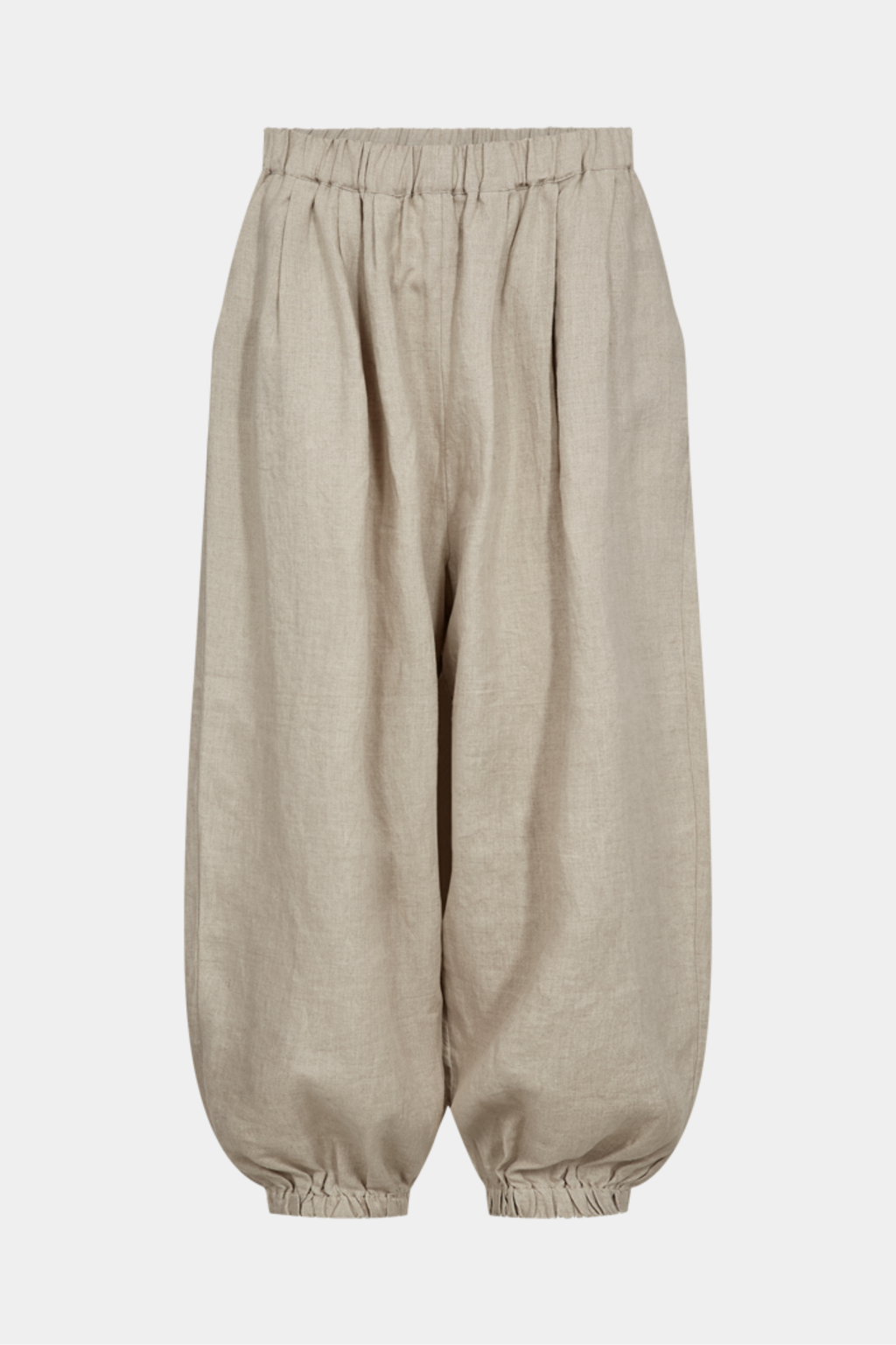 buks, bukser, ballon, balloon, hør, linen, beige, creme, løse, Fin, smuk, elegant, klassisk, staple, feminin, pæn, rå, cool, sej, unik, musthave, hverdag, fest, kvinde, dame, woman
