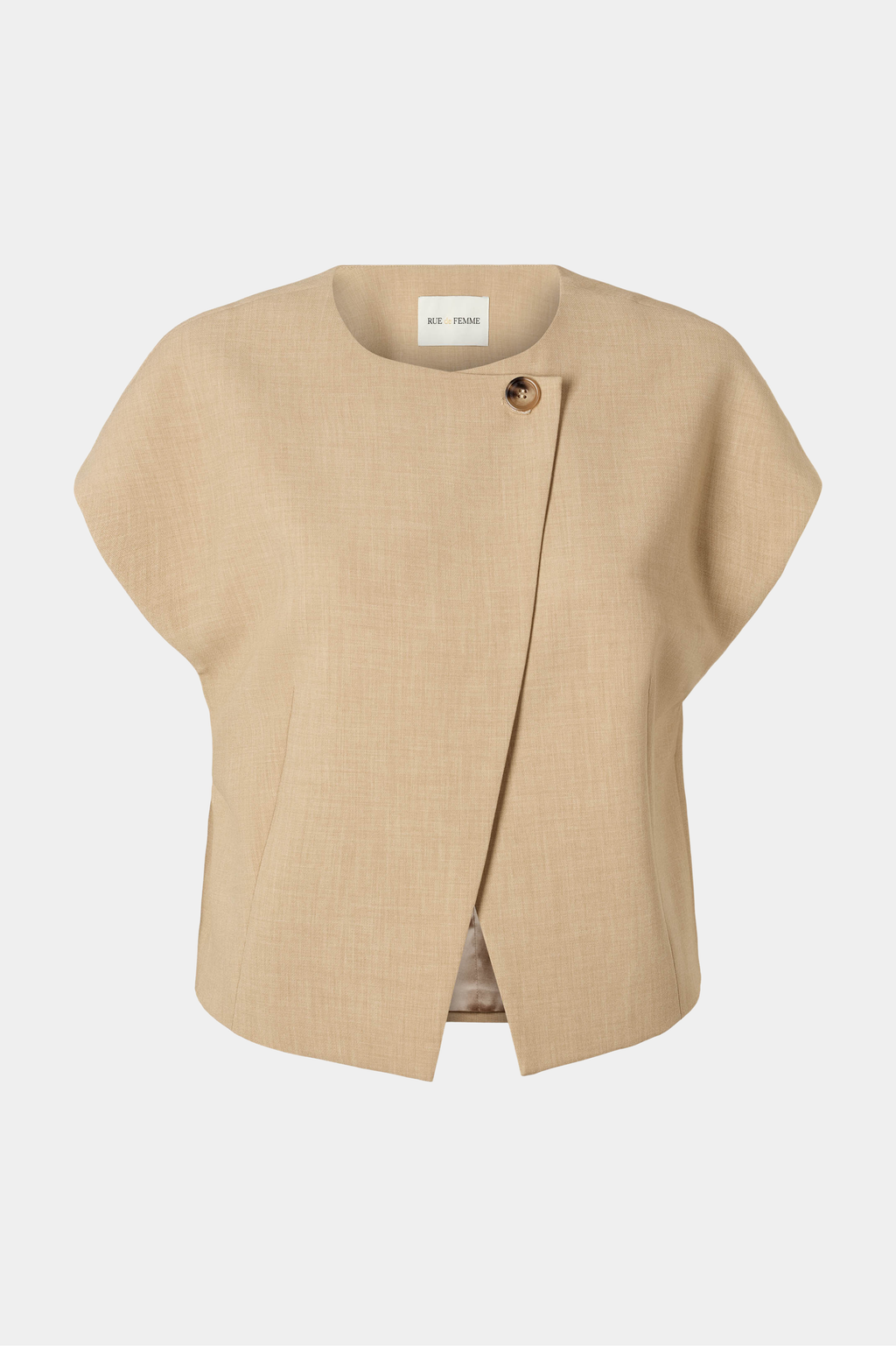 vest, kort, beige, melange, knap, enkel, Fin, smuk, elegant, klassisk, staple, feminin, pæn, rå, cool, sej, unik, musthave, hverdag, fest, kvinde, dame, woman
