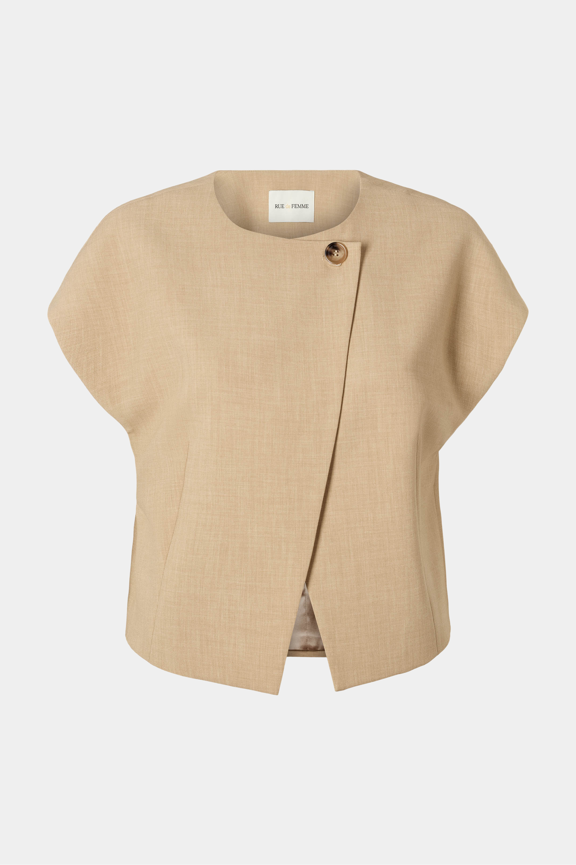 vest, kort, beige, melange, knap, enkel, Fin, smuk, elegant, klassisk, staple, feminin, pæn, rå, cool, sej, unik, musthave, hverdag, fest, kvinde, dame, woman
