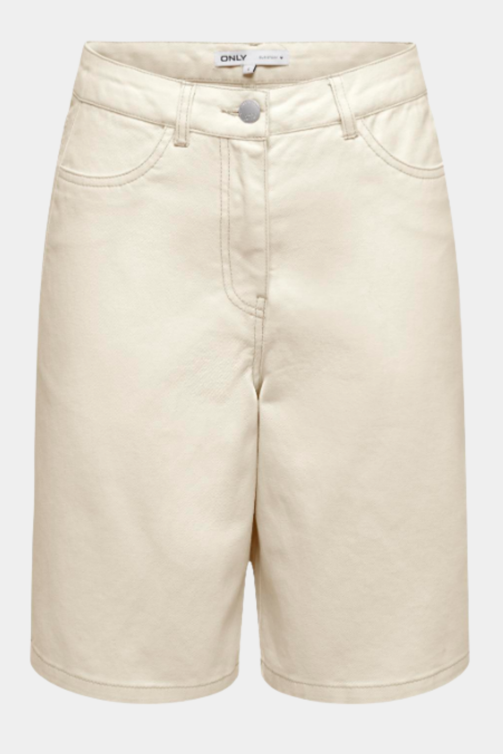 Fin, smuk, elegant, klassisk, staple, feminin, pæn, rå, cool, sej, unik, musthave, hverdag, fest, kvinde, dame, woman, short, shorts, Bermuda, bermudashorts, beige, råhvid, broderi, broderet, lang, long, loose, løs, vid, vidde, wide