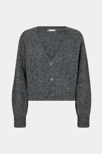 trøje, cardigan, strik, knit, blød, varm, huller, hulmønster, knapper, kort, fin, smuk, elegant, klassisk, feminin, pæn, rå, cool, sej, unik, musthave, hverdag, fest