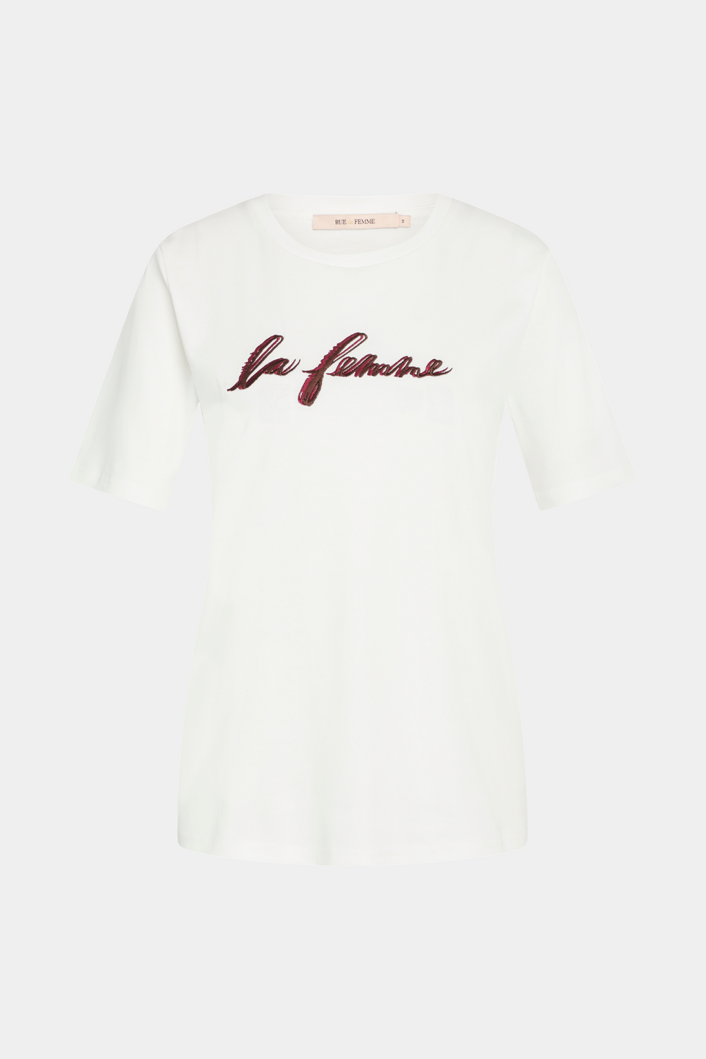 tee, t-shirt, overdel, bluse, print, tryk, broderi, brodering, logo, blød, ærmer, rund hals,  fin, smuk, elegant, klassisk, feminin, pæn, rå, cool, sej, unik, musthave, hverdag, fest