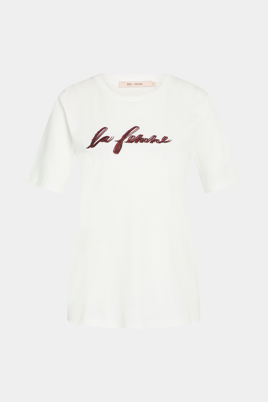 tee, t-shirt, overdel, bluse, print, tryk, broderi, brodering, logo, blød, ærmer, rund hals,  fin, smuk, elegant, klassisk, feminin, pæn, rå, cool, sej, unik, musthave, hverdag, fest