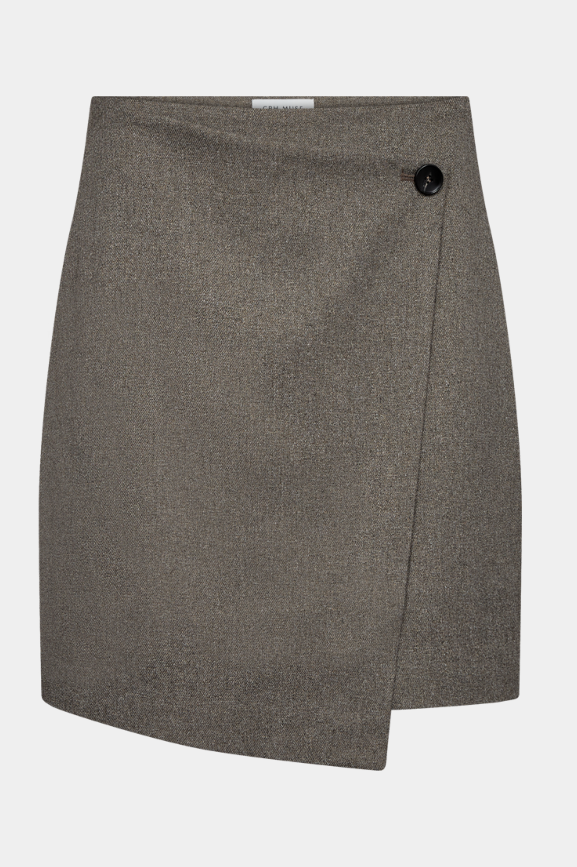 Nederdel, skirt, wrap, slåom, knap, melange, brun, Fin, smuk, elegant, klassisk, staple, feminin, pæn, rå, cool, sej, unik, musthave, hverdag, fest, kvinde, dame, woman
