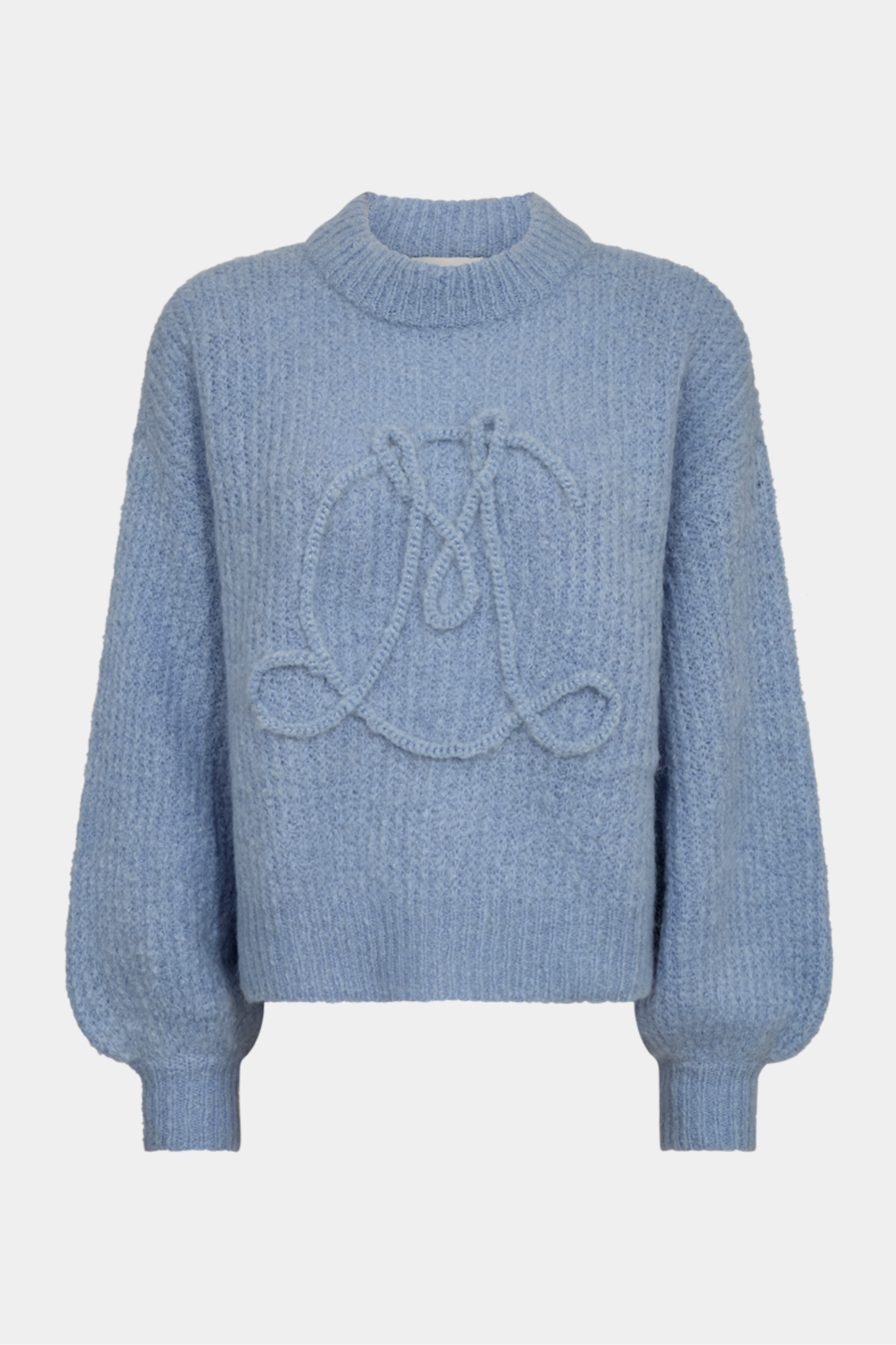 strik, pullover, trøjer, logo, blå, varm, Fin, smuk, elegant, klassisk, staple, feminin, pæn, rå, cool, sej, unik, musthave, hverdag, fest, kvinde, dame, woman
