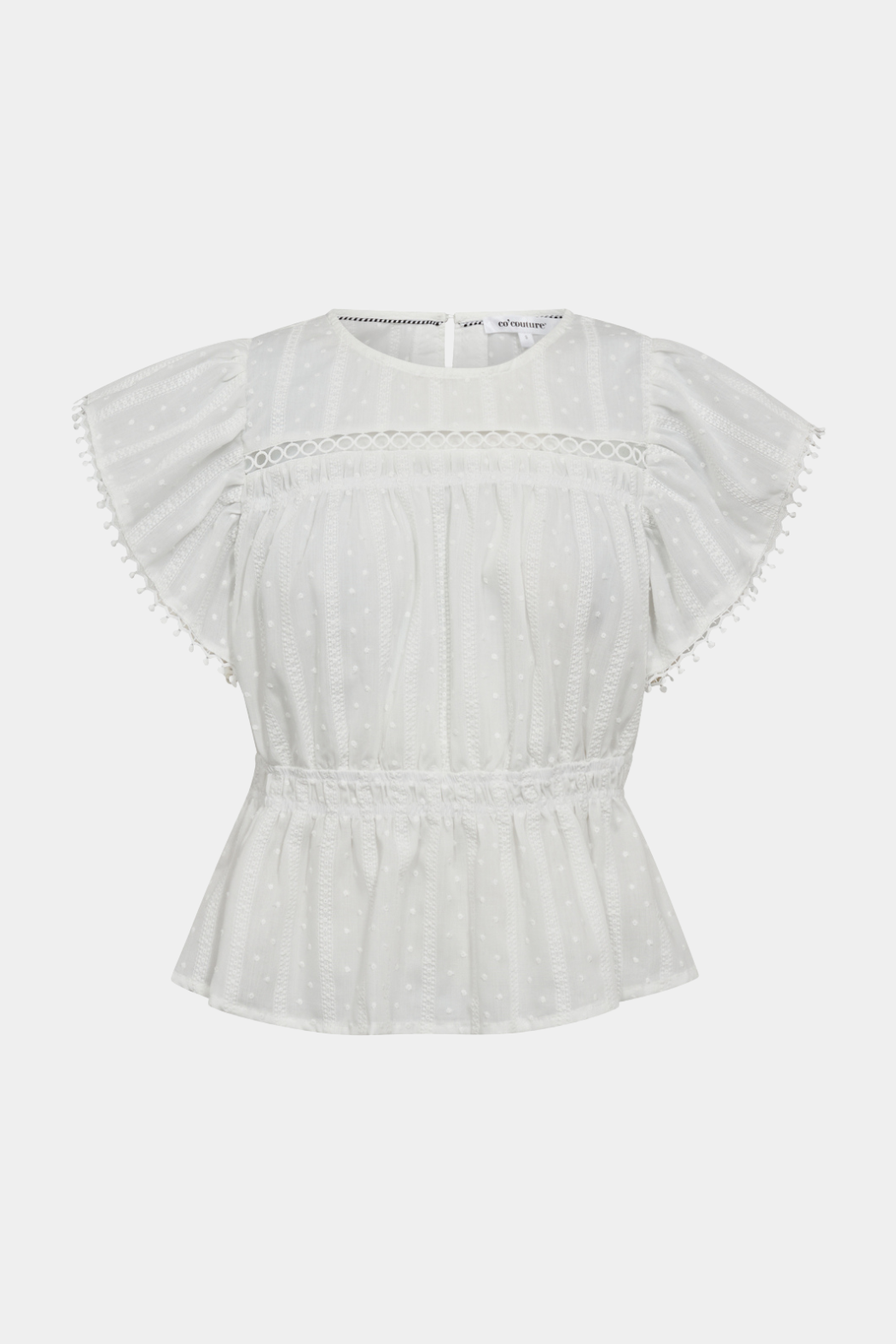 top, tee, t-shirt, hvid, white, prikker, flæser, blonde, Fin, smuk, elegant, klassisk, feminin, pæn, rå, cool, sej, unik, musthave, hverdag, fest
