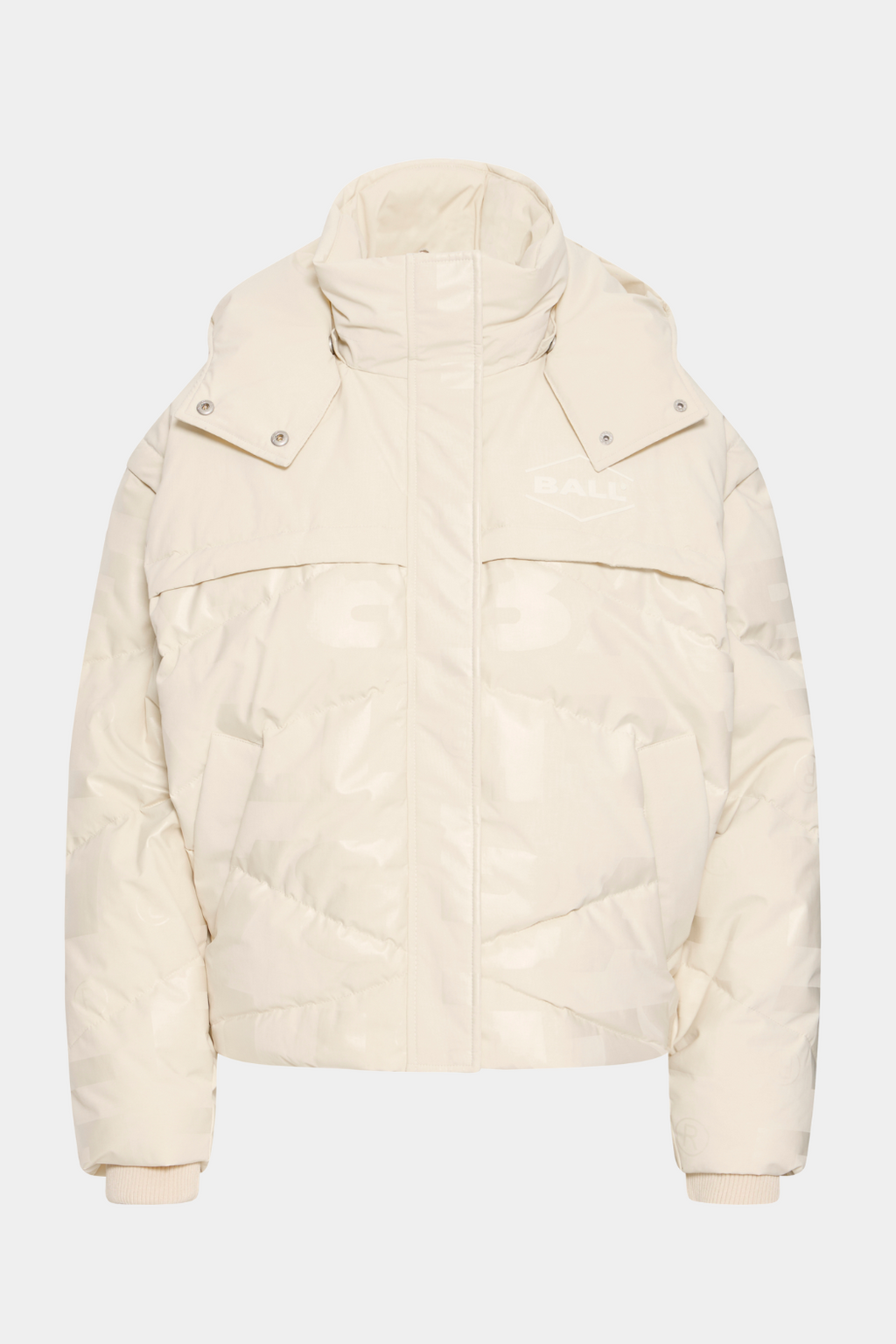 Jakke, frakke, dunjakke, dun, vinterjakke, funktionsjakke, varm, vinter, sne, ski, råhvid, creme, offwhite, print, logo, ball, hætte, vest, Fin, smuk, elegant, klassisk, staple, feminin, pæn, rå, cool, sej, unik, musthave, hverdag, fest, kvinde, dame, woman
