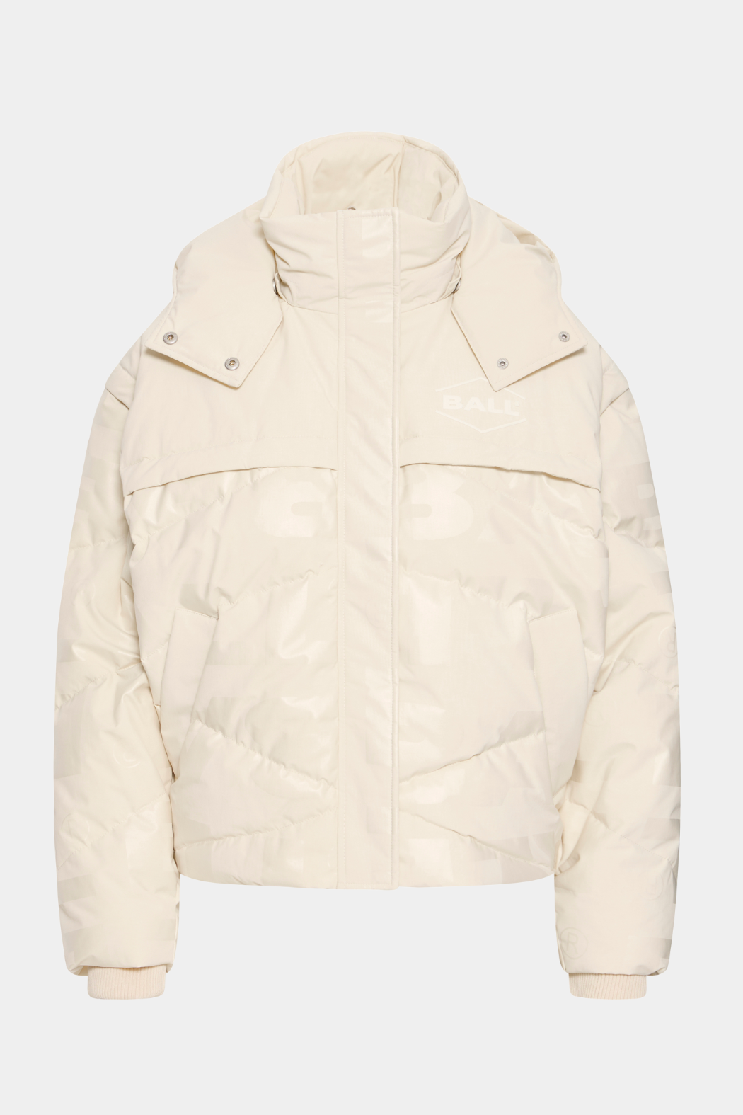Jakke, frakke, dunjakke, dun, vinterjakke, funktionsjakke, varm, vinter, sne, ski, råhvid, creme, offwhite, print, logo, ball, hætte, vest, Fin, smuk, elegant, klassisk, staple, feminin, pæn, rå, cool, sej, unik, musthave, hverdag, fest, kvinde, dame, woman
