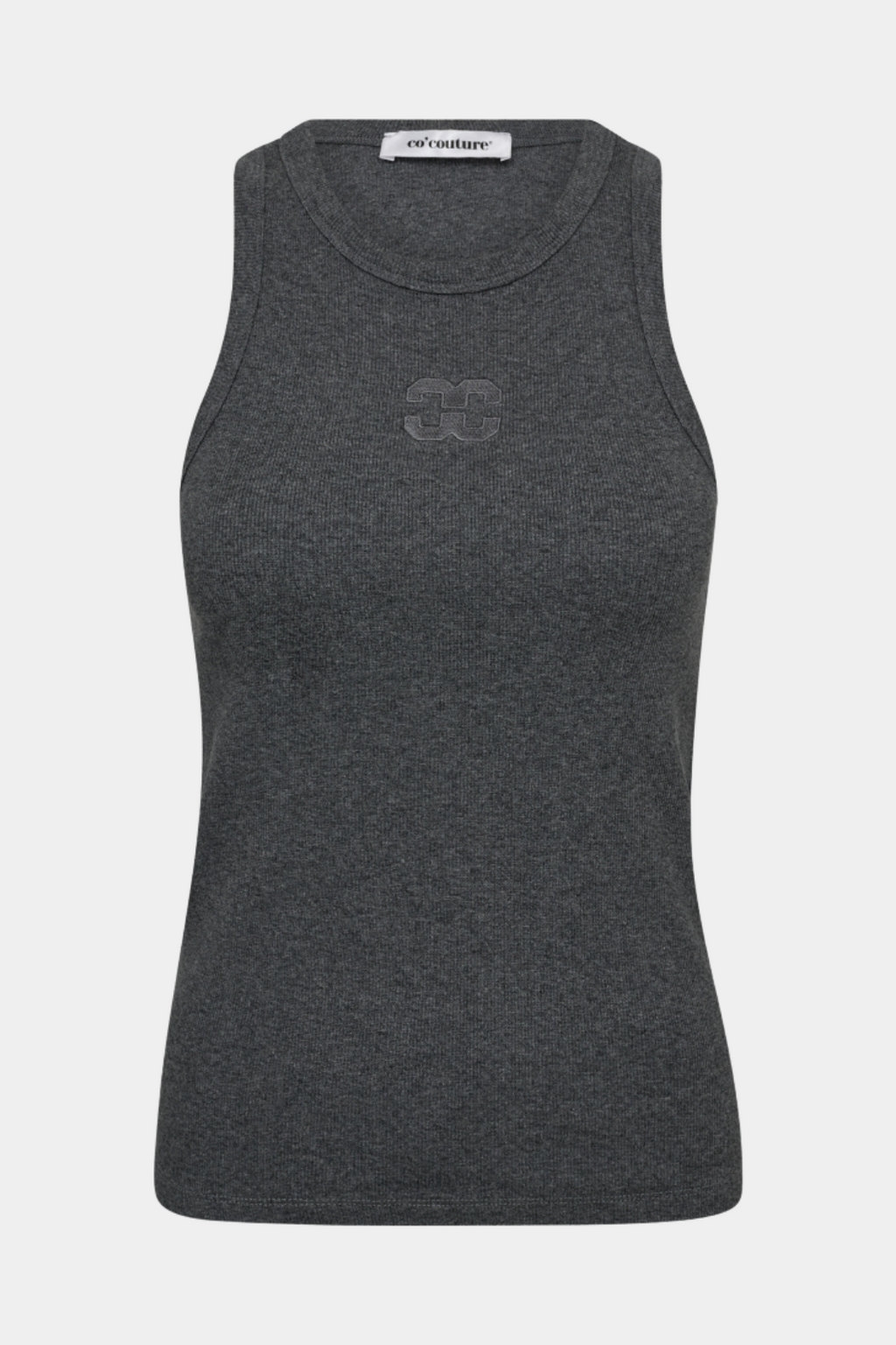 top, tanktop, overdel, rib, logo, broderi, CC, fin, smuk, elegant, klassisk, feminin, pæn, rå, cool, sej, unik, musthave, hverdag, fest