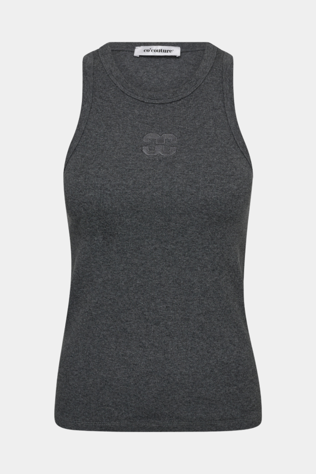 top, tanktop, overdel, rib, logo, broderi, CC, fin, smuk, elegant, klassisk, feminin, pæn, rå, cool, sej, unik, musthave, hverdag, fest