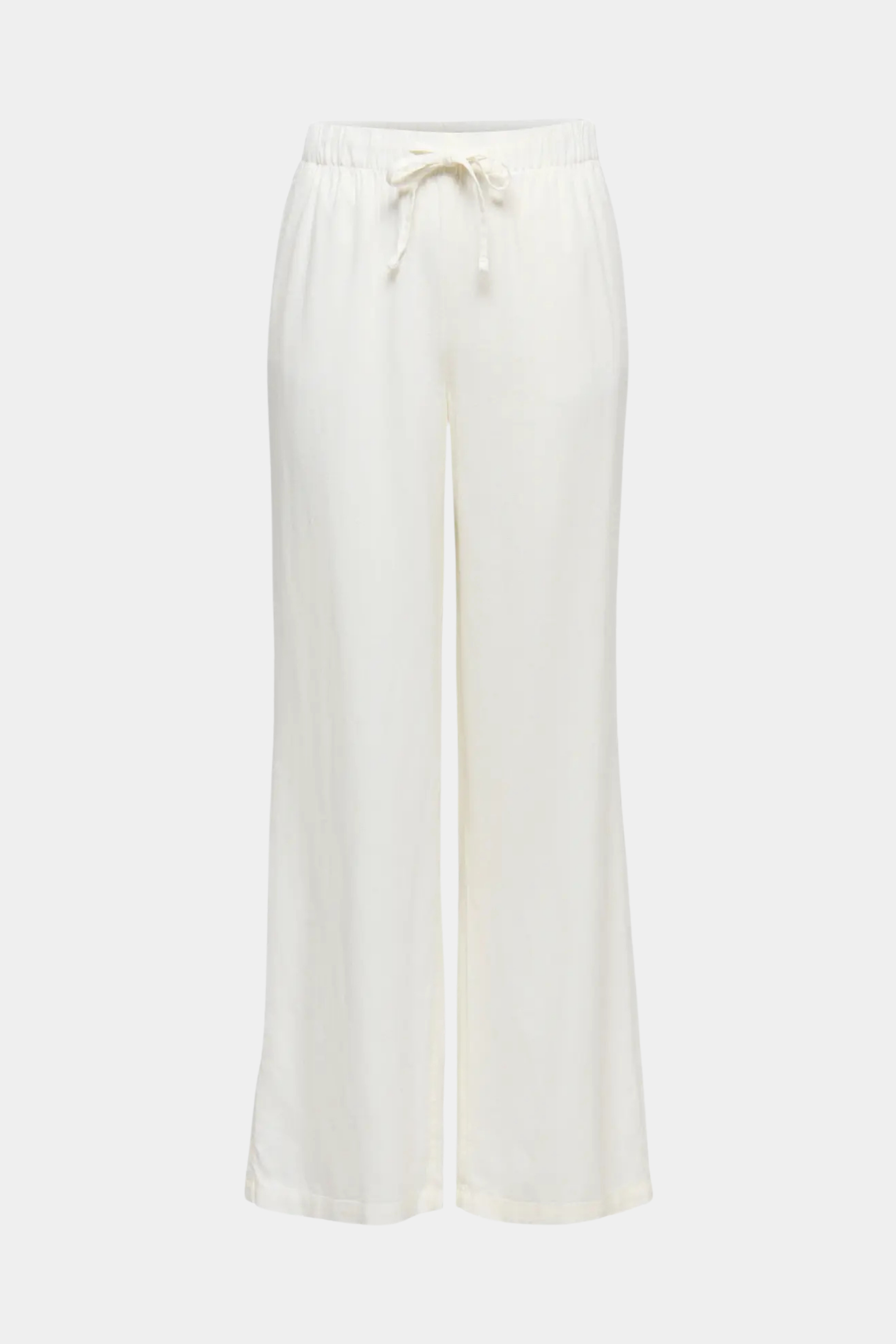 Buks, bukser, hvid, lys, bindebånd, elastik, vidde, bredde, afslappet, fin, smuk, elegant, klassisk, feminin, pæn, rå, cool, sej, unik, musthave, hverdag, fest