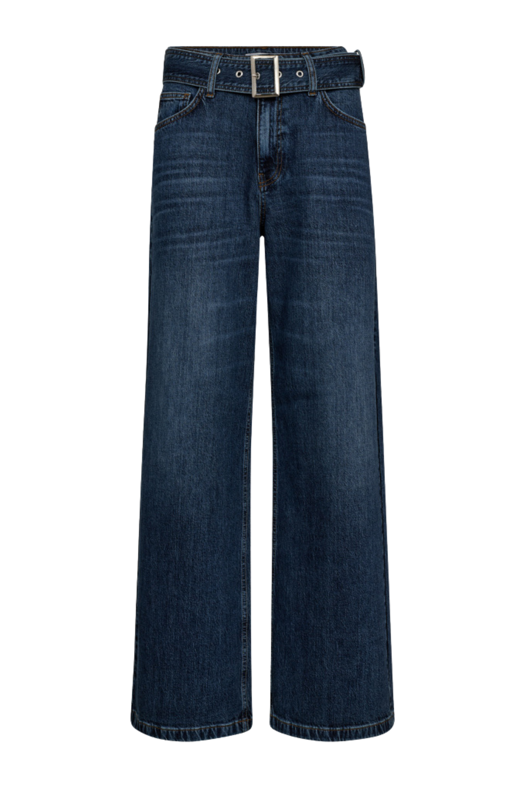 Fin, smuk, elegant, klassisk, staple, feminin, pæn, rå, cool, sej, unik, musthave, hverdag, fest, kvinde, dame, woman, jeans, buks, pant, pants, denim, mørkeblå, vask, bælte, belt, spænde, vidde, vid, bred, bredde, wide, hverdag, klassisk, classic, tidsløs, timeless
