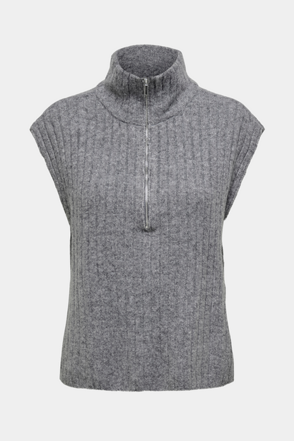 vest, knit, lynlås, strik, varm, blød, grå, grey, Fin, smuk, elegant, klassisk, staple, feminin, pæn, rå, cool, sej, unik, musthave, hverdag, fest, kvinde, dame, woman
