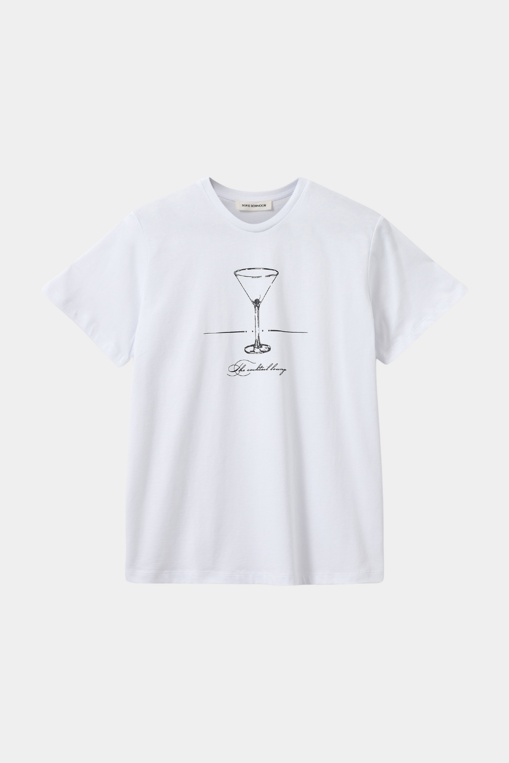 tee, t-shirt, overdel, bluse, hvid, white, print, drink, rundhals, Fin, smuk, elegant, klassisk, feminin, pæn, rå, cool, sej, unik, musthave, hverdag, fest 
