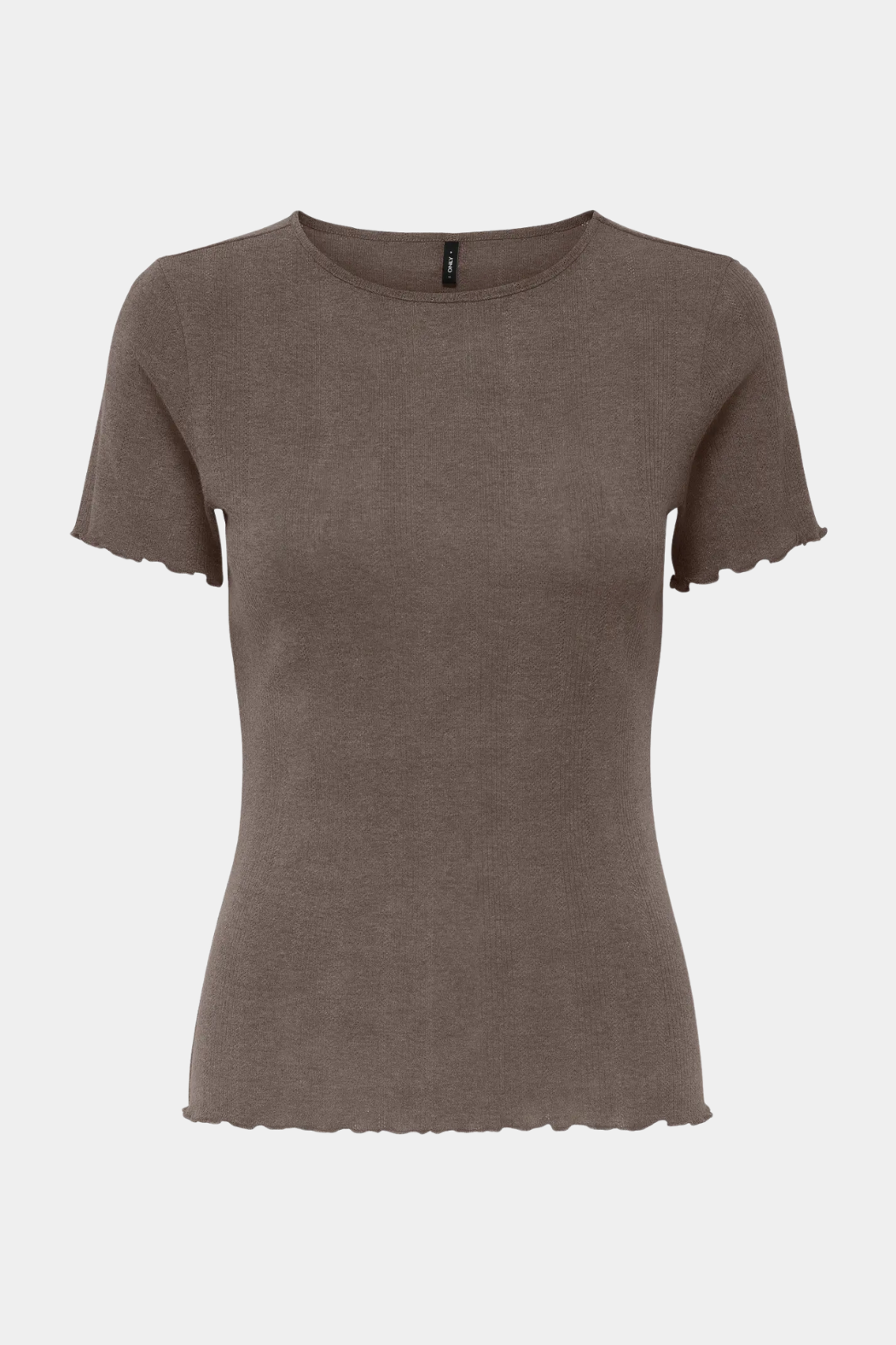 tee, tshirt, bluse, overdel, top, hulmønster, blød, rundhals, brun, Fin, smuk, elegant, klassisk, feminin, pæn, rå, cool, sej, unik, musthave, hverdag, fest 