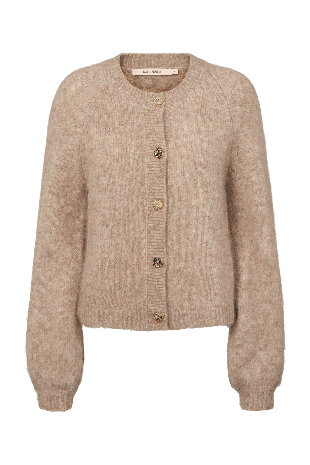 strik, knit, cardigan, trøje, varm, blød, brun, beige, sand, guld, knapper, Fin, smuk, elegant, klassisk, staple, feminin, pæn, rå, cool, sej, unik, musthave, hverdag, fest, kvinde, dame, woman
