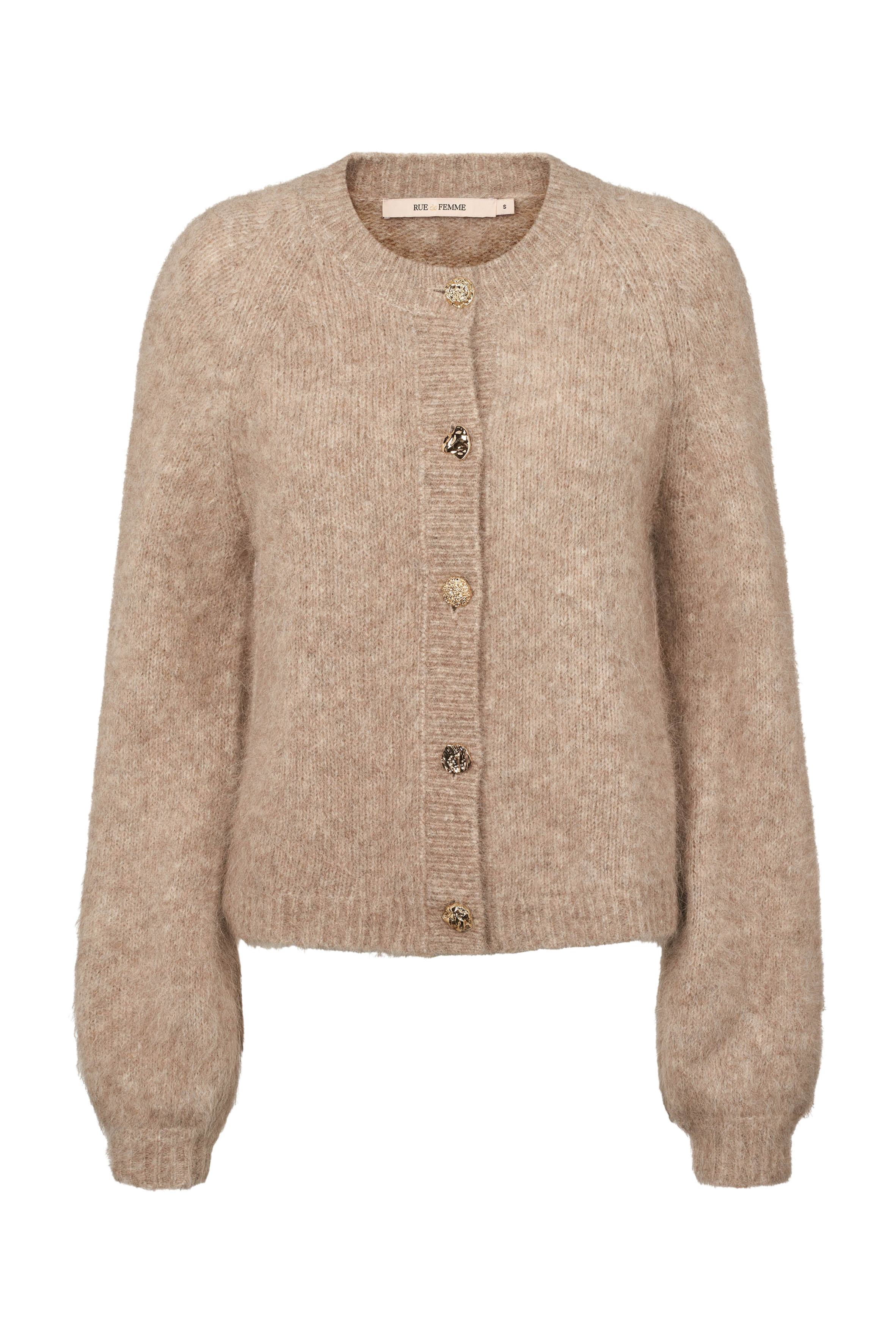 strik, knit, cardigan, trøje, varm, blød, brun, beige, sand, guld, knapper, Fin, smuk, elegant, klassisk, staple, feminin, pæn, rå, cool, sej, unik, musthave, hverdag, fest, kvinde, dame, woman
