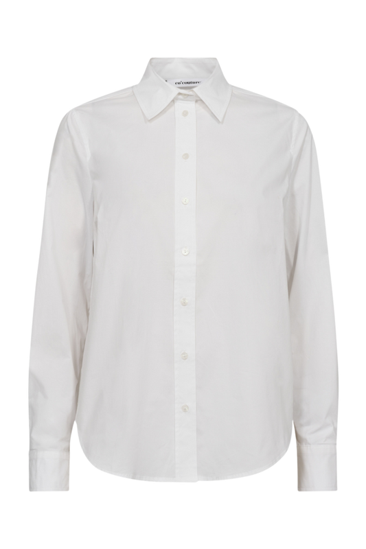 skjorte, shirt, blouse, hvid, white, poplin, bomuld, cotton, blød, soft, klassisk, clasic, tidsløs, staple, langærmet, underskjorte, kvinde, dame, woman