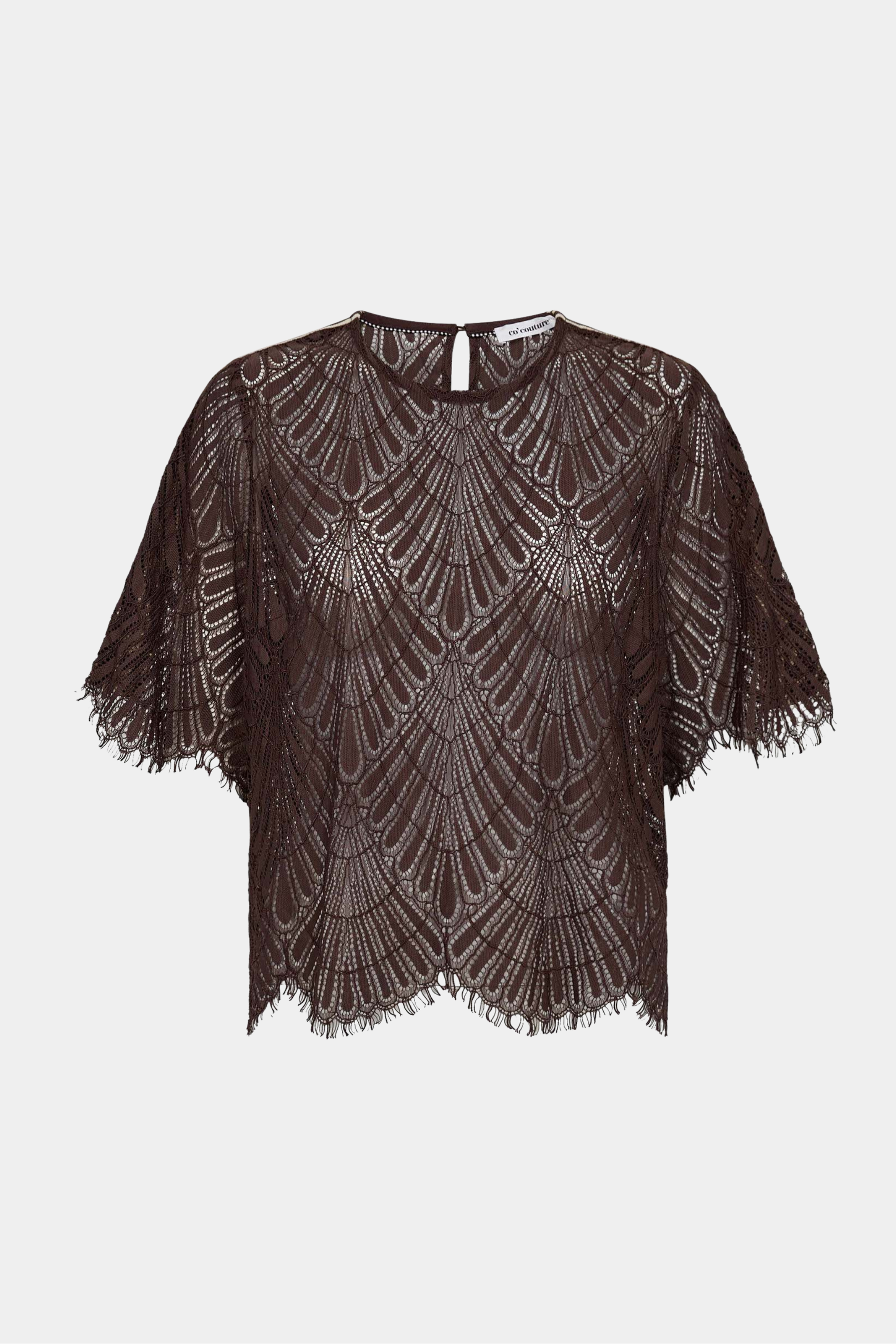 bluse, overdel, tshirts, tee, brun, brown, lace, blonde, fin, smuk, elegant, klassisk, feminin, pæn, rå, cool, sej, unik, musthave, hverdag, fest