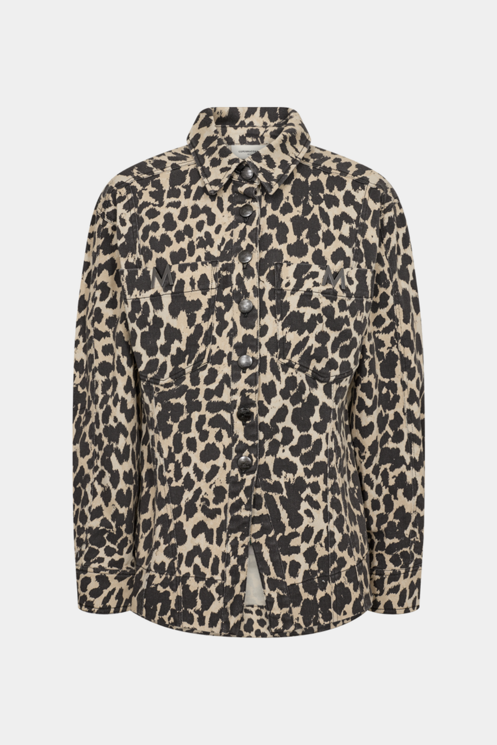 jakke, frakke, overtøj, denim, cowboy, denimjakke, leo, leopard, print, animal, beige, sort, fitted, tætsiddende, fin, smuk, elegant, klassisk, feminin, pæn, rå, cool, sej, unik, musthave, hverdag, fest