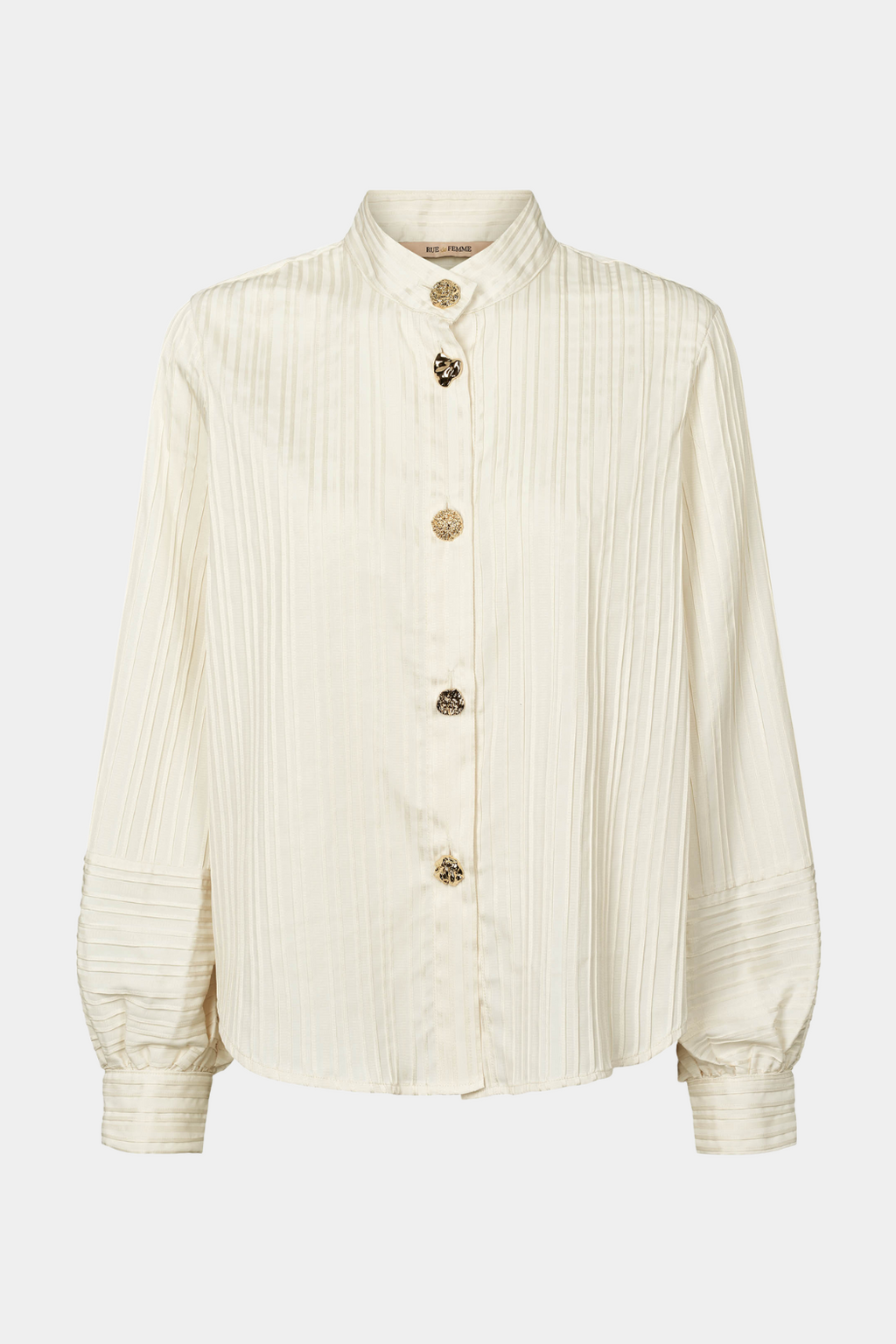 skjorte, shirt, offwhite, råhvid, guldknapper, knapper, stribet, striber, Fin, smuk, elegant, klassisk, staple, feminin, pæn, rå, cool, sej, unik, musthave, hverdag, fest, kvinde, dame, woman
