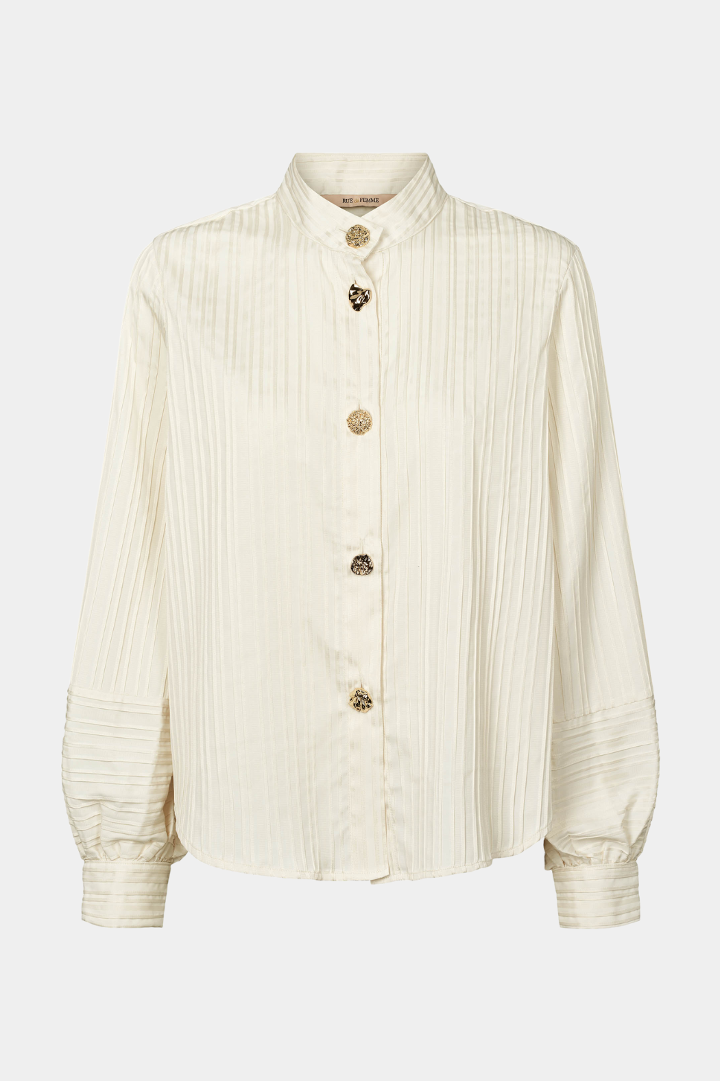 skjorte, shirt, offwhite, råhvid, guldknapper, knapper, stribet, striber, Fin, smuk, elegant, klassisk, staple, feminin, pæn, rå, cool, sej, unik, musthave, hverdag, fest, kvinde, dame, woman
