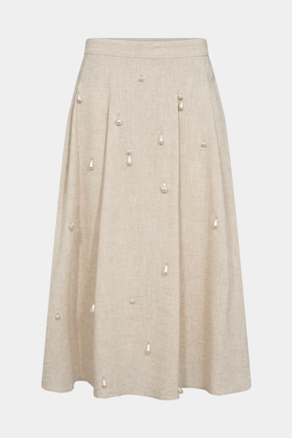 nederdel, skirt, lang, midi, maxi, ashape, hør, linen, perler, pearls, Fin, smuk, elegant, klassisk, staple, feminin, pæn, rå, cool, sej, unik, musthave, hverdag, fest, kvinde, dame, woman
