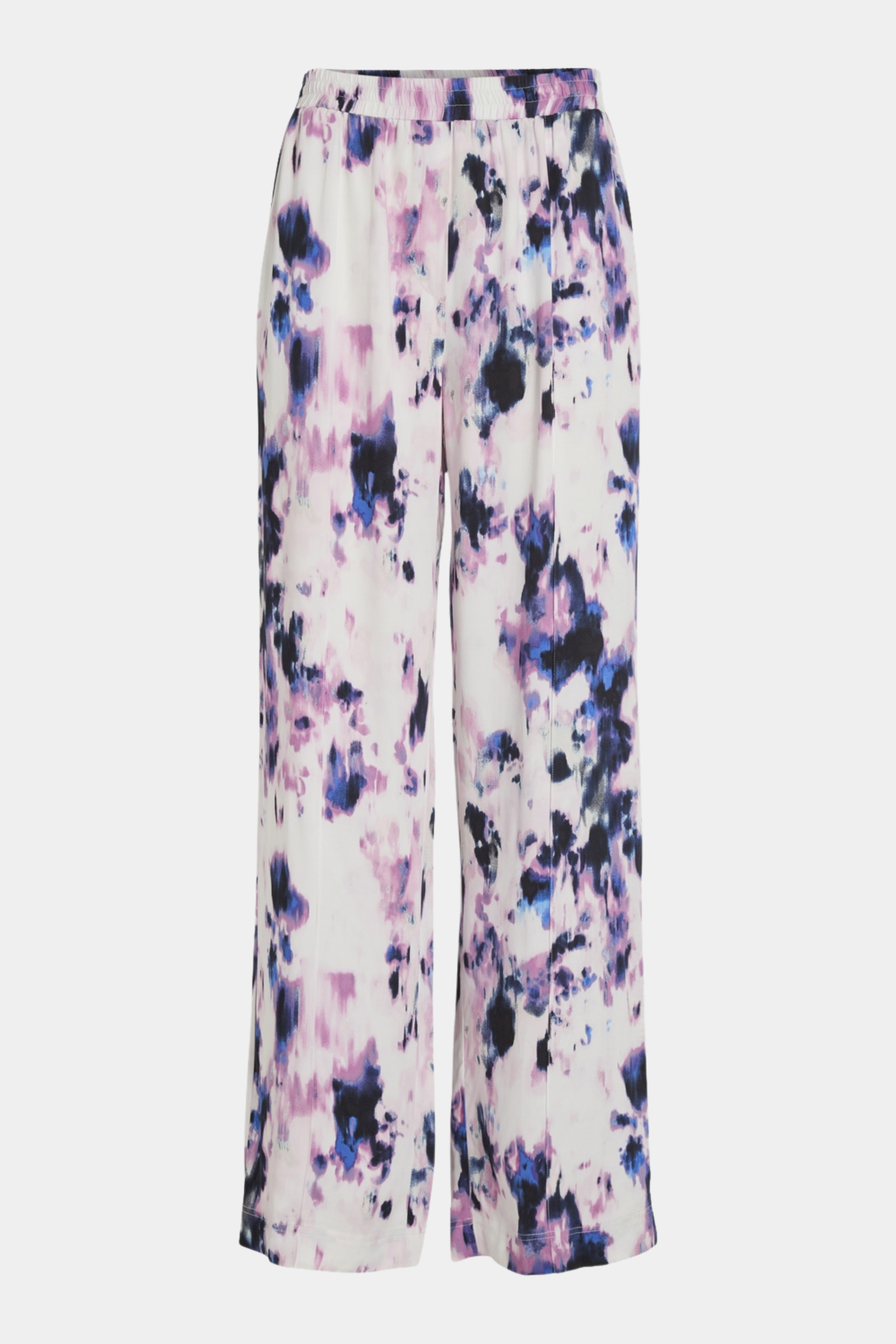 buks, pant, vidde, vid, wide, elastik, print, watercolor, blue, blå, pink, lille, purple, forår, sommer, blød, soft, viskose, natur, loose, løs, elegant, fin, feminin, hverdag, fest, kvinde, dame, woman