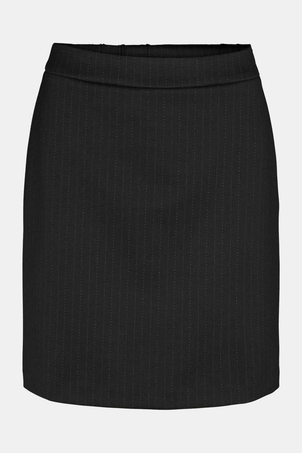Fin, smuk, elegant, klassisk, staple, feminin, pæn, rå, cool, sej, unik, musthave, hverdag, fest, kvinde, dame, woman, nederdel, skirt, midi, mini, kort, klassisk, classic, arbejde, work, business, nålestrib, pinstripe, sort, black, tætsiddende, stram, elastik, staple