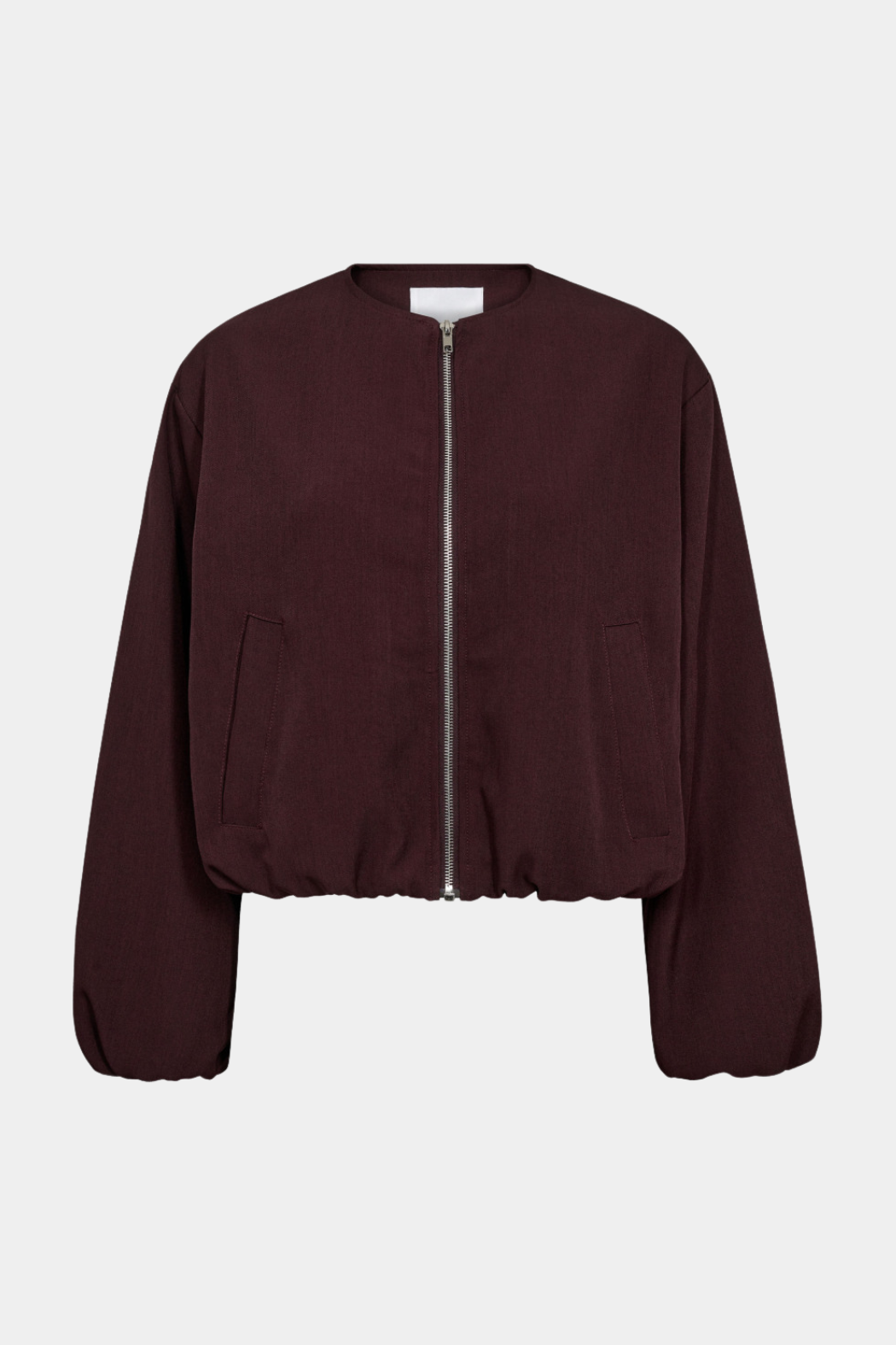 jakke, bomberjakke, ballon, lynlås, vinrød, winered, bordeaux, Fin, smuk, elegant, klassisk, staple, feminin, pæn, rå, cool, sej, unik, musthave, hverdag, fest, kvinde, dame, woman

