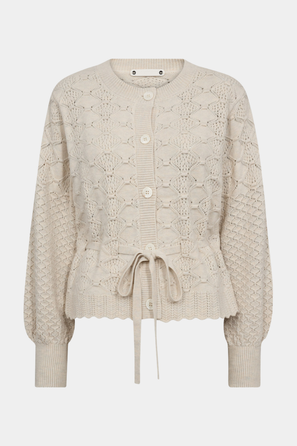 strik, knit, råhvid, offwhite, mønster, bindebånd, blød, Fin, smuk, elegant, klassisk, staple, feminin, pæn, rå, cool, sej, unik, musthave, hverdag, fest, kvinde, dame, woman
