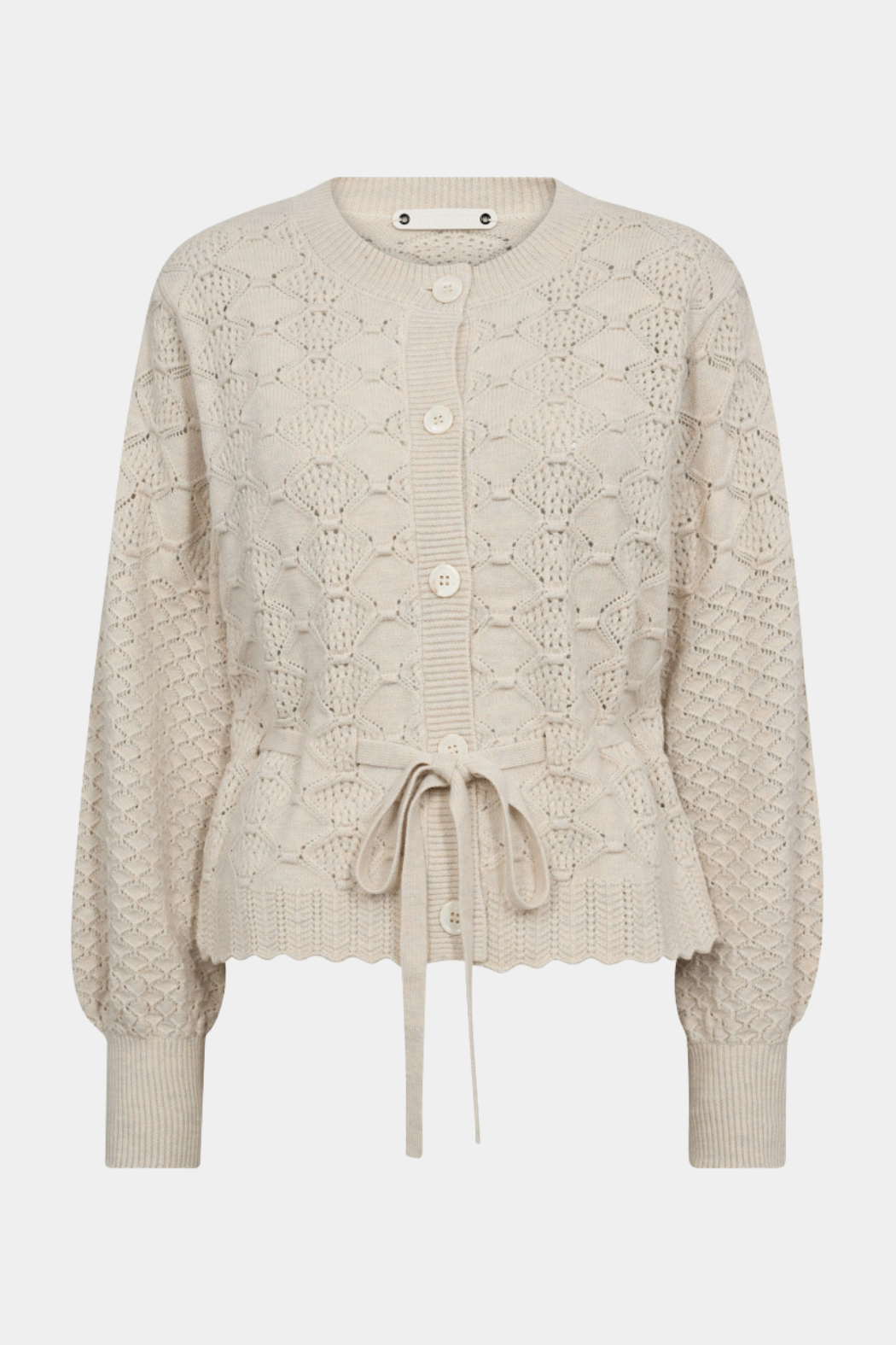 strik, knit, råhvid, offwhite, mønster, bindebånd, blød, Fin, smuk, elegant, klassisk, staple, feminin, pæn, rå, cool, sej, unik, musthave, hverdag, fest, kvinde, dame, woman
