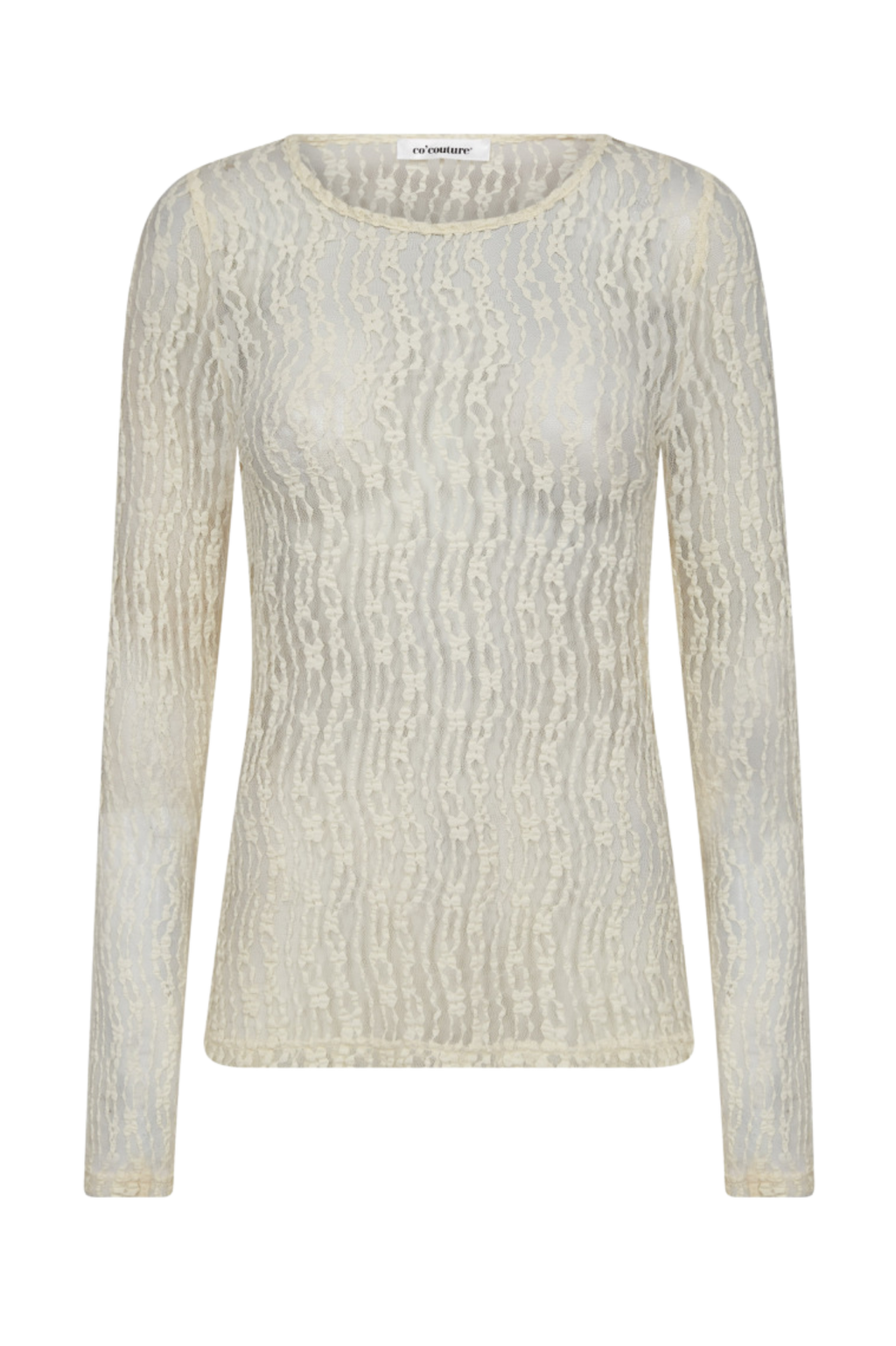 Bluse, top, overdel, blonde, mesh, råhvid, creme, gennemsigtig, transarent, Fin, smuk, elegant, klassisk, staple, feminin, pæn, rå, cool, sej, unik, musthave, hverdag, fest, kvinde, dame, woman
