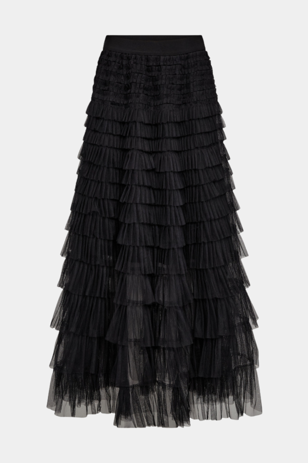 nederdel, skirt, lang, flæser, tyl, sort, elastik, Fin, smuk, elegant, klassisk, staple, feminin, pæn, rå, cool, sej, unik, musthave, hverdag, fest, kvinde, dame, woman
