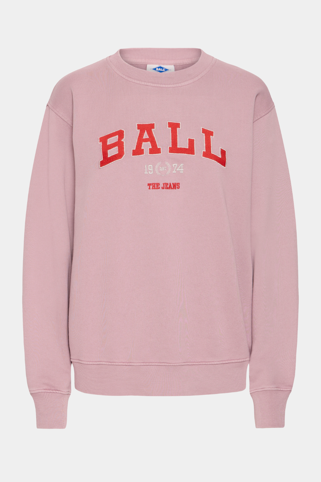 sweat, bluse, pullover, logo, ball, oversize, rosa, lyserød, Fin, smuk, elegant, klassisk, staple, feminin, pæn, rå, cool, sej, unik, musthave, hverdag, fest, kvinde, dame, woman
