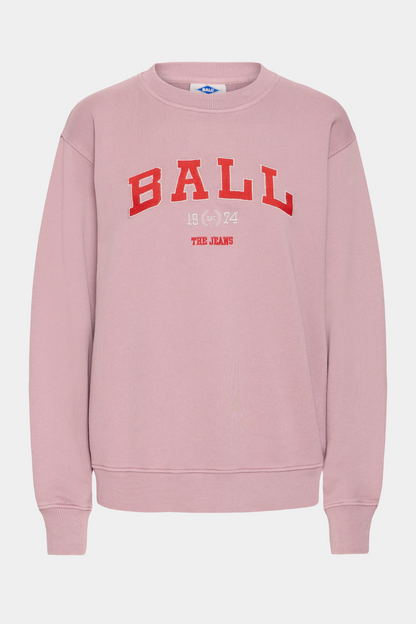sweat, bluse, pullover, logo, ball, oversize, rosa, lyserød, Fin, smuk, elegant, klassisk, staple, feminin, pæn, rå, cool, sej, unik, musthave, hverdag, fest, kvinde, dame, woman
