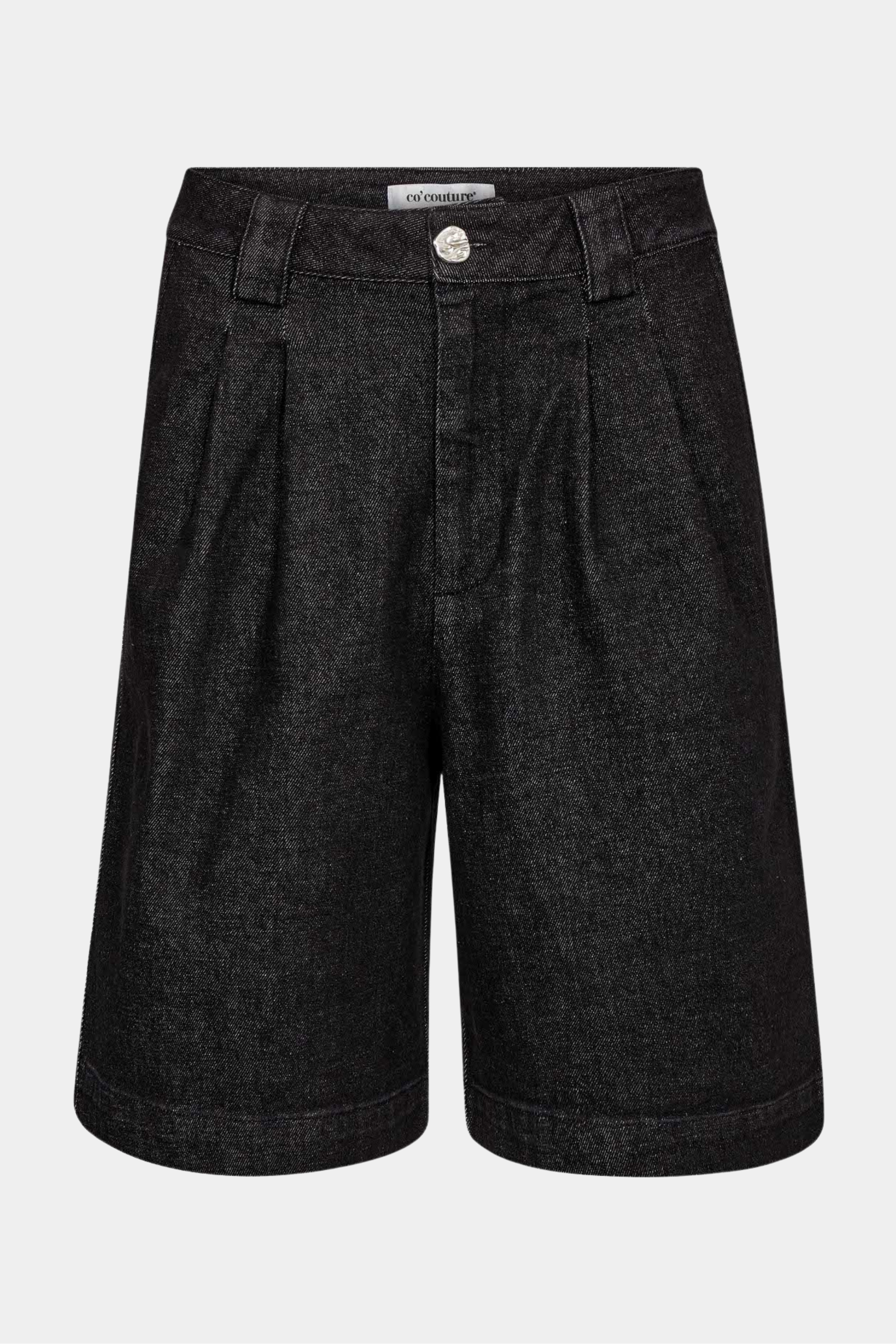 shorts, lange, denim, sort, melange, læg, knap, blød, Fin, smuk, elegant, klassisk, staple, feminin, pæn, rå, cool, sej, unik, musthave, hverdag, fest, kvinde, dame, woman
