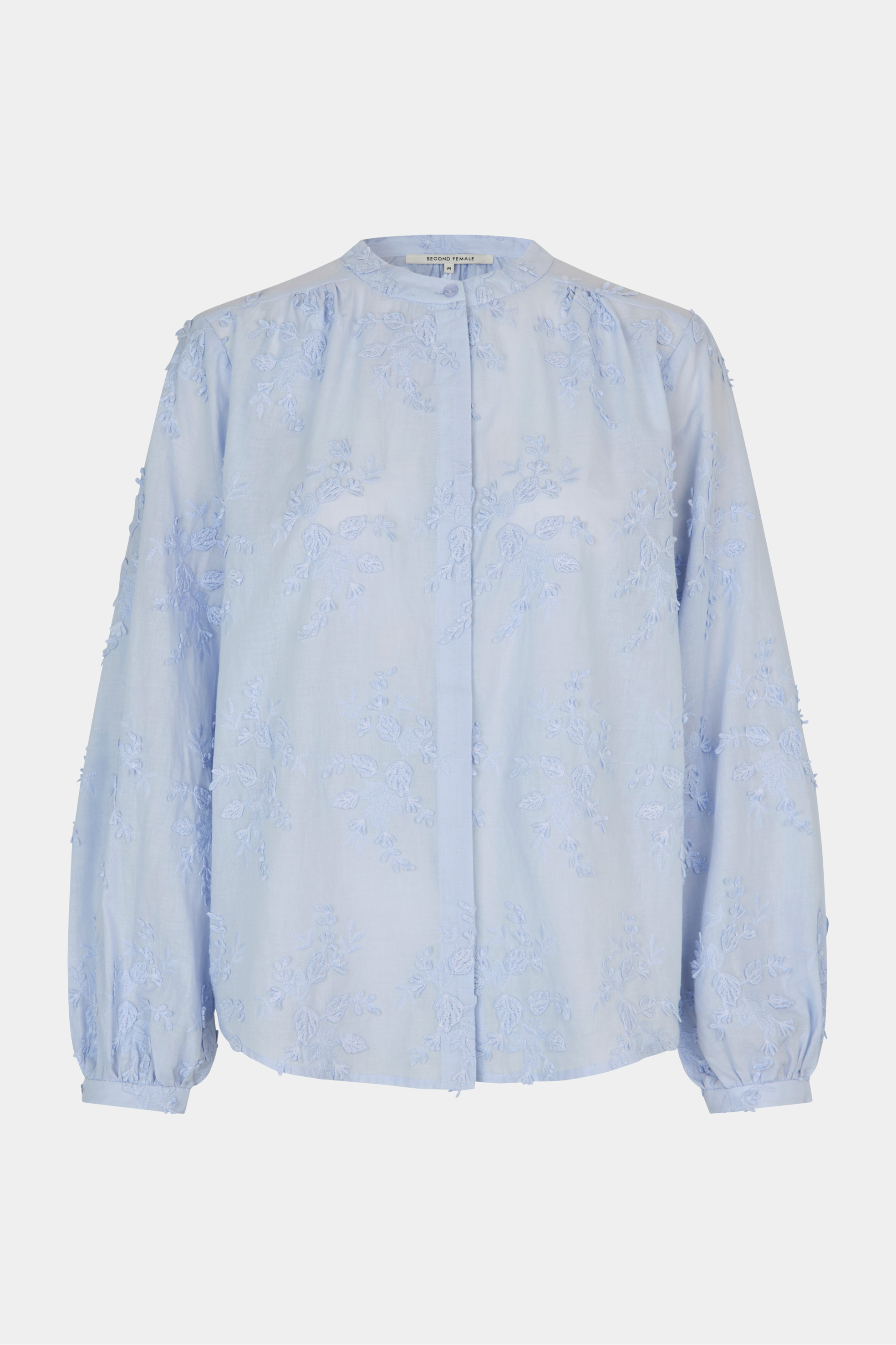 Skjorte, shirt, lyseblå, blomster, løs, Fin, smuk, elegant, klassisk, staple, feminin, pæn, rå, cool, sej, unik, musthave, hverdag, fest, kvinde, dame, woman
