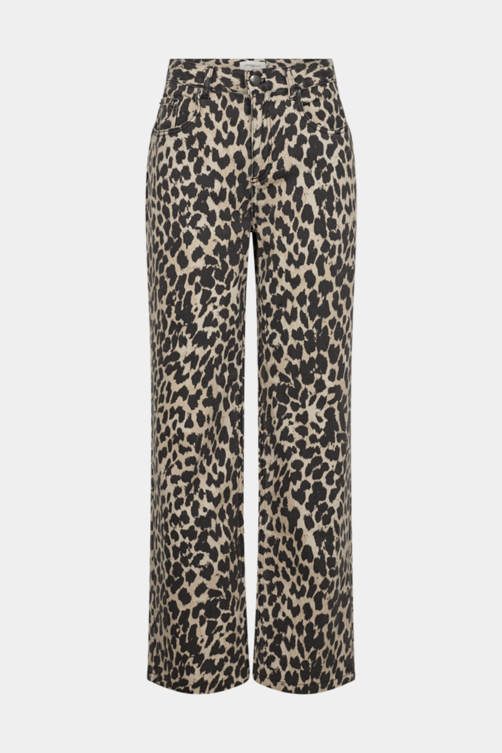 buks, bukser, pant, pants, straight, vidde, bredde, denim, jeans, lommer, leo, leopard, print, animal, fin, smuk, elegant, klassisk, feminin, pæn, rå, cool, sej, unik, musthave, hverdag, fest