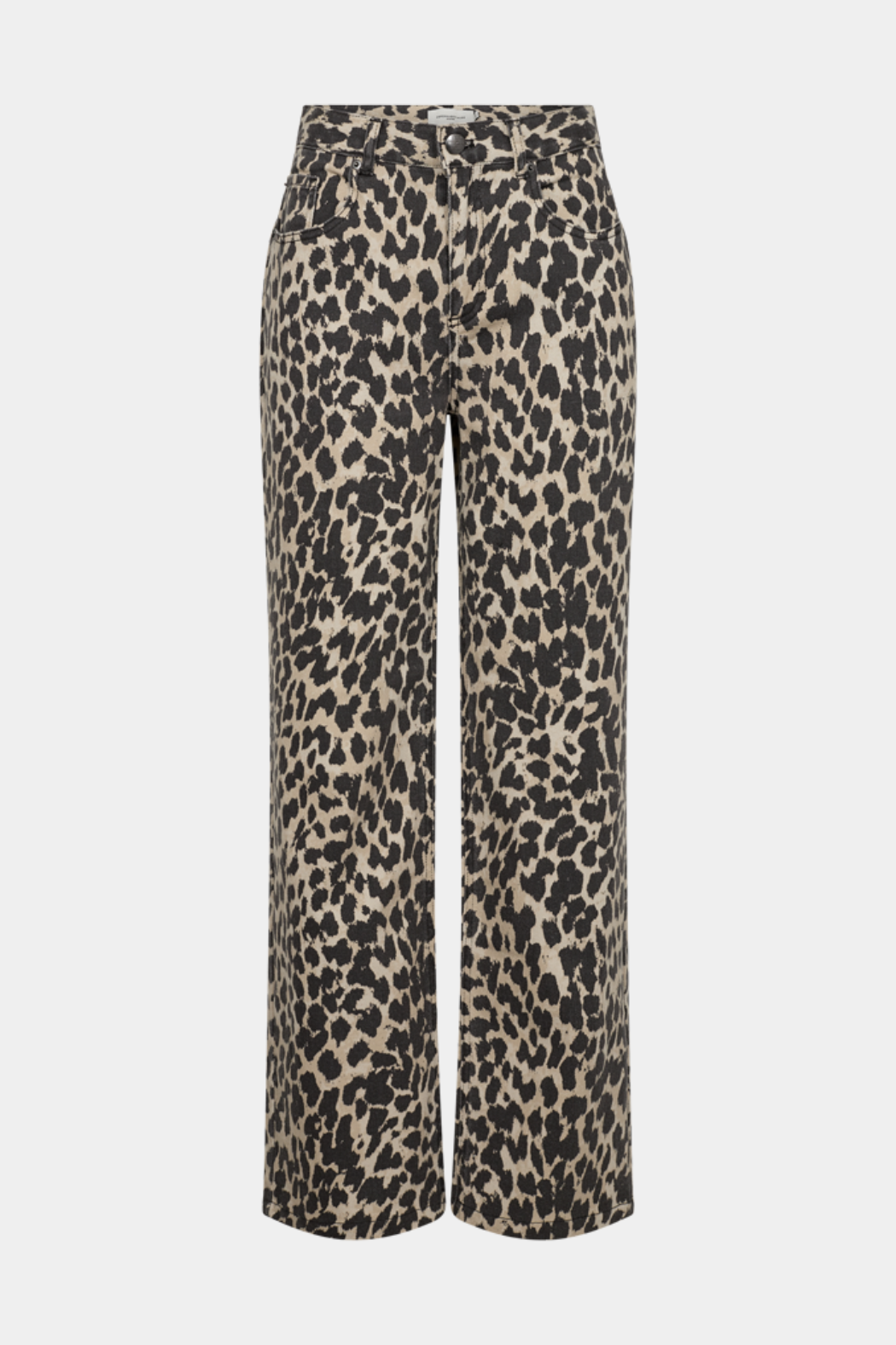 buks, bukser, pant, pants, straight, vidde, bredde, denim, jeans, lommer, leo, leopard, print, animal, fin, smuk, elegant, klassisk, feminin, pæn, rå, cool, sej, unik, musthave, hverdag, fest
