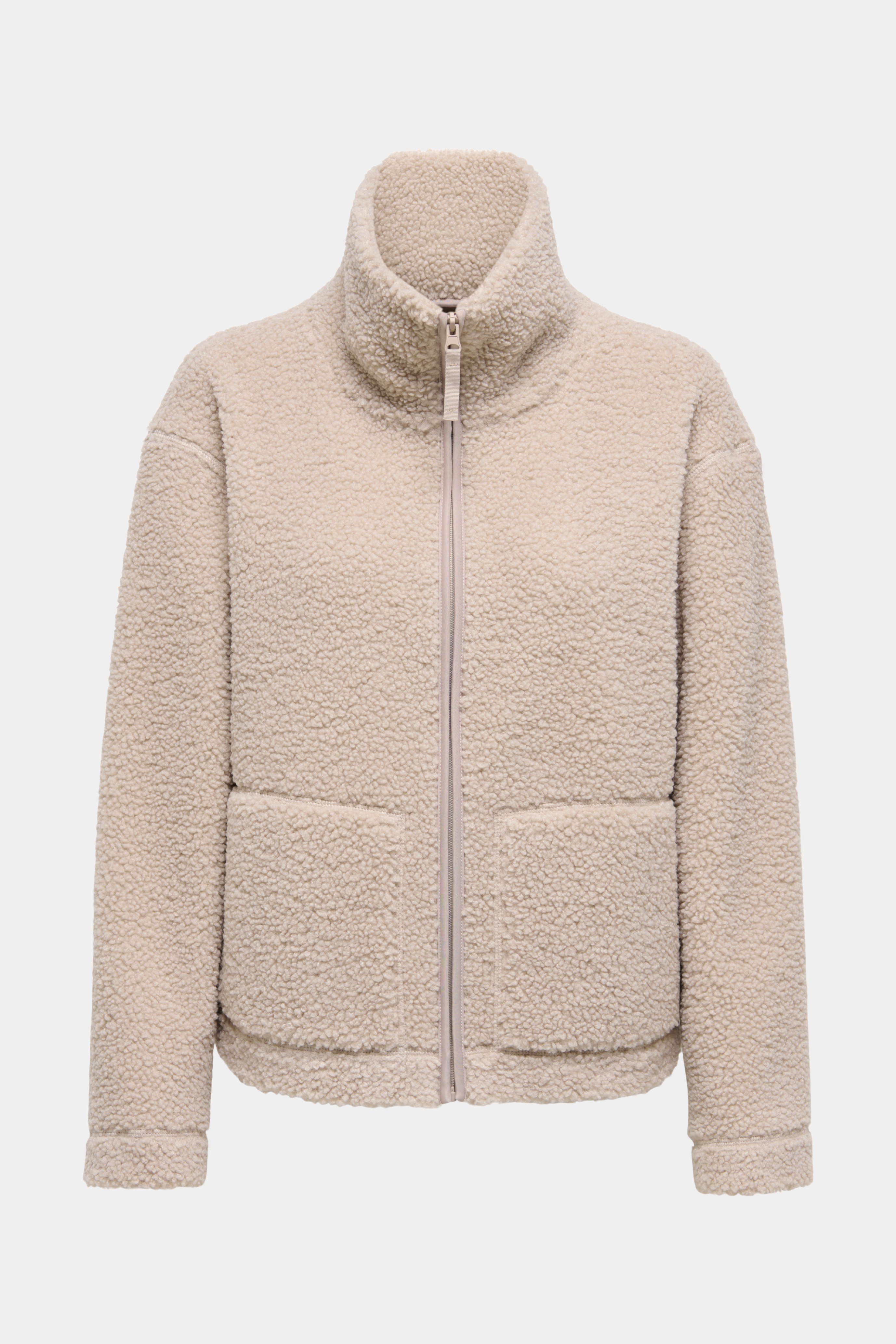Fin, smuk, elegant, klassisk, staple, feminin, pæn, rå, cool, sej, unik, musthave, hverdag, fest, kvinde, dame, woman, jakke, frakke, coat, jacket, teddy, blød, soft, kort, short, brun, brown, beige, lynlås, zipper, lommer, sporty, track, funktionsjakke
