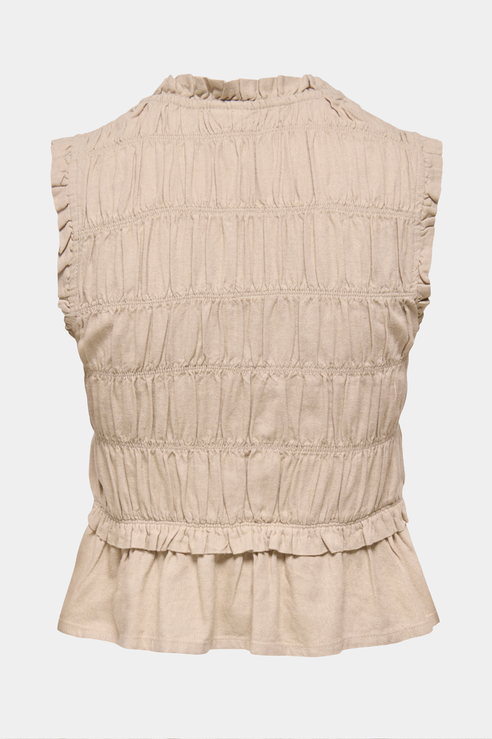 ONLGoa S/S frill top | Oxford Tan
