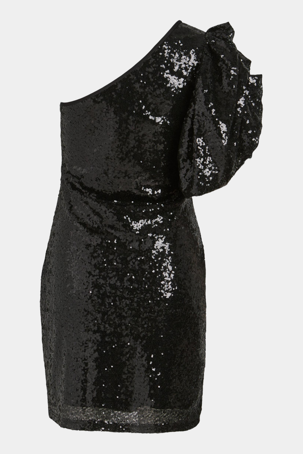 VISerena one shoulder sequin dress, black