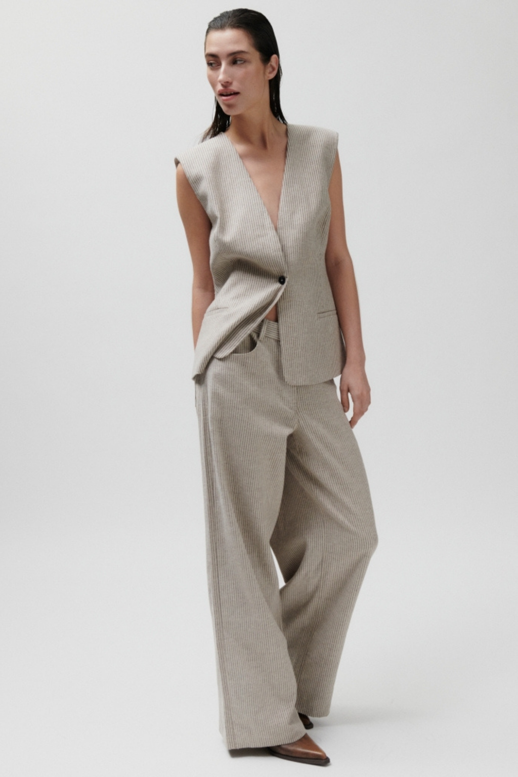 Benette striped linen pant