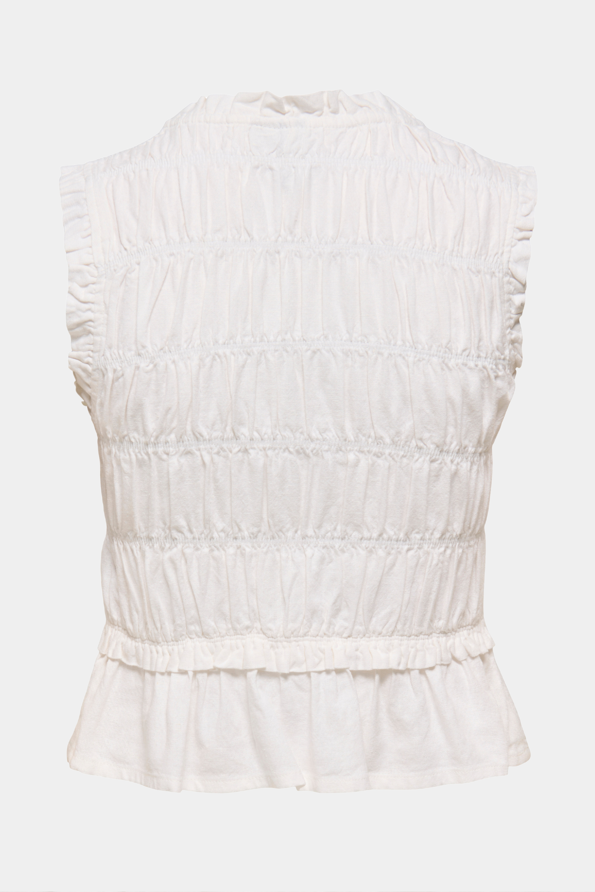 ONLGoa S/S linen frill top | White