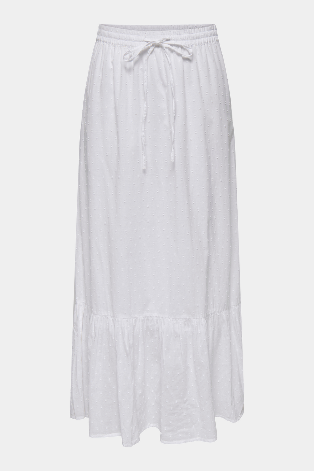 nederdel, skirt, lang, boheme, prikker, bomber, elastik, bindebånd, flæse, Fin, smuk, elegant, klassisk, staple, feminin, pæn, rå, cool, sej, unik, musthave, hverdag, fest, kvinde, dame, woman
