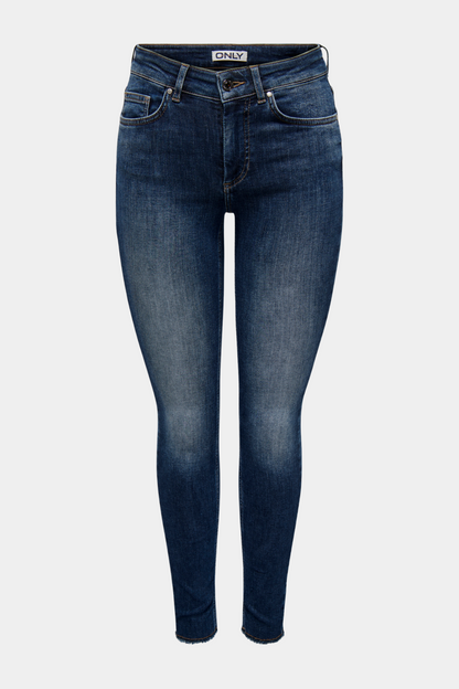 jeans, buks, bukser, cowboybukser, denim, sild, vasket, slim, midwaist, mørkeblå, blå, blue, slimfit, ankle, ankellængde, cropped, tætsiddende, Fin, smuk, elegant, klassisk, staple, feminin, pæn, rå, cool, sej, unik, musthave, hverdag, fest, kvinde, dame, woman
