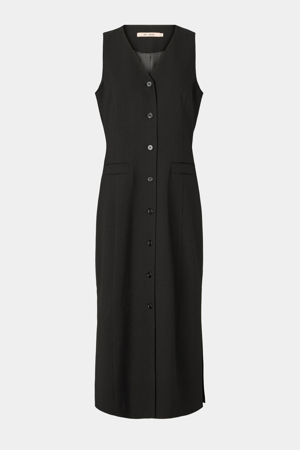kjole, dress, lang, midi, maxi, mellemlang, sort, black, blazer, habit, blazerkjole, tætsiddende, tight, slim, ærmeløs, sommerkjole, sommer, staple, classic, basic, elegant, fin, feminin, hverdag, fest, kvinde, dame, woman, suiting, suits, work, business, arbejde