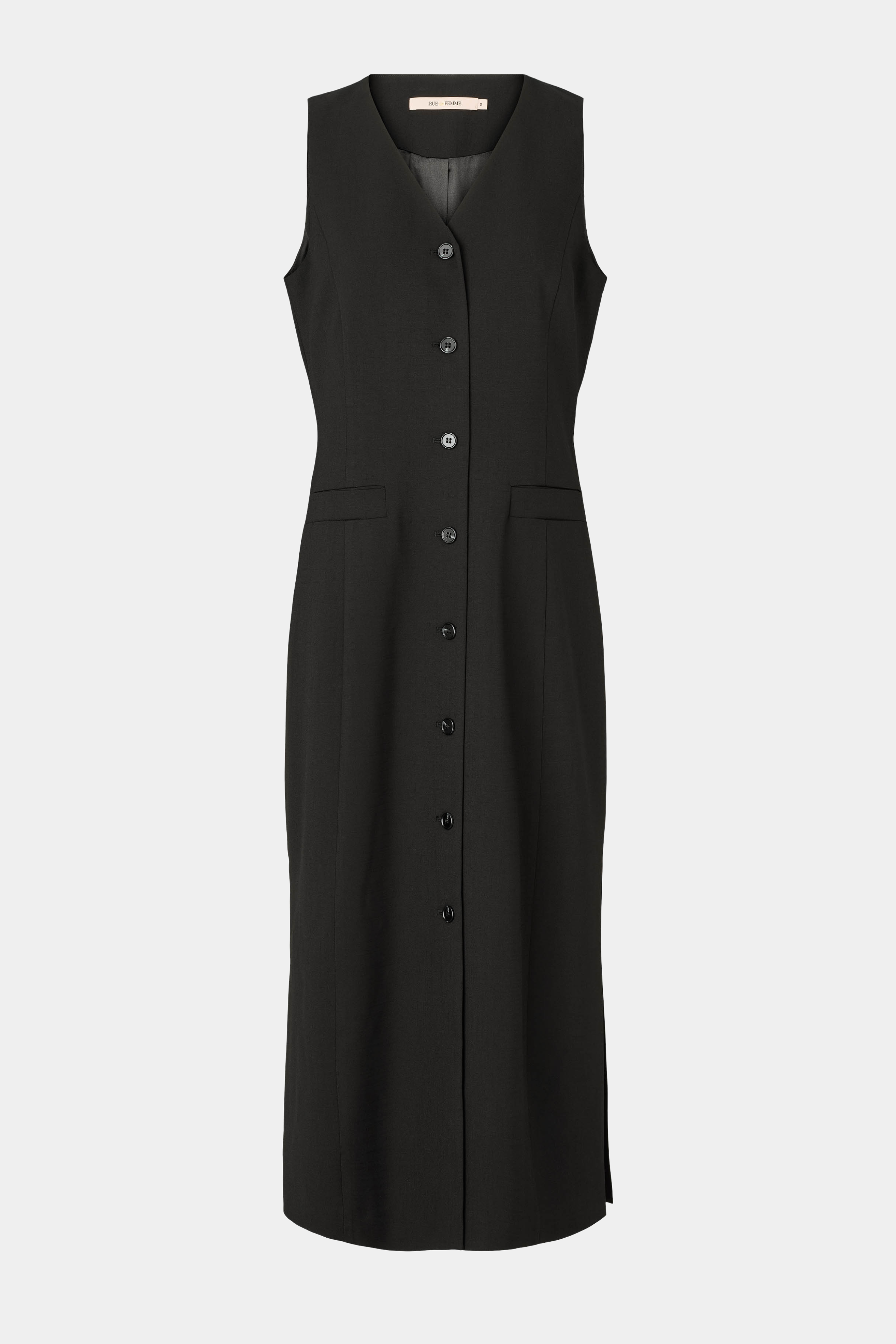 kjole, dress, lang, midi, maxi, mellemlang, sort, black, blazer, habit, blazerkjole, tætsiddende, tight, slim, ærmeløs, sommerkjole, sommer, staple, classic, basic, elegant, fin, feminin, hverdag, fest, kvinde, dame, woman, suiting, suits, work, business, arbejde
